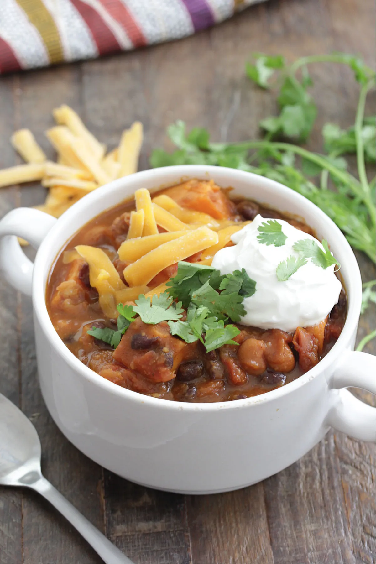 Spicy Pumpkin Sweet Potato Chili