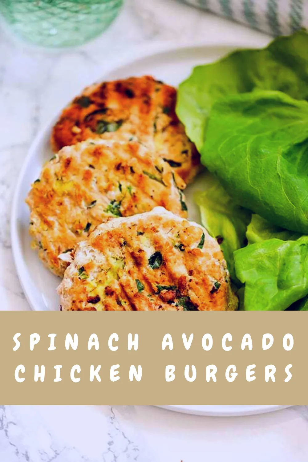 Spinach Avocado Chicken Burgers