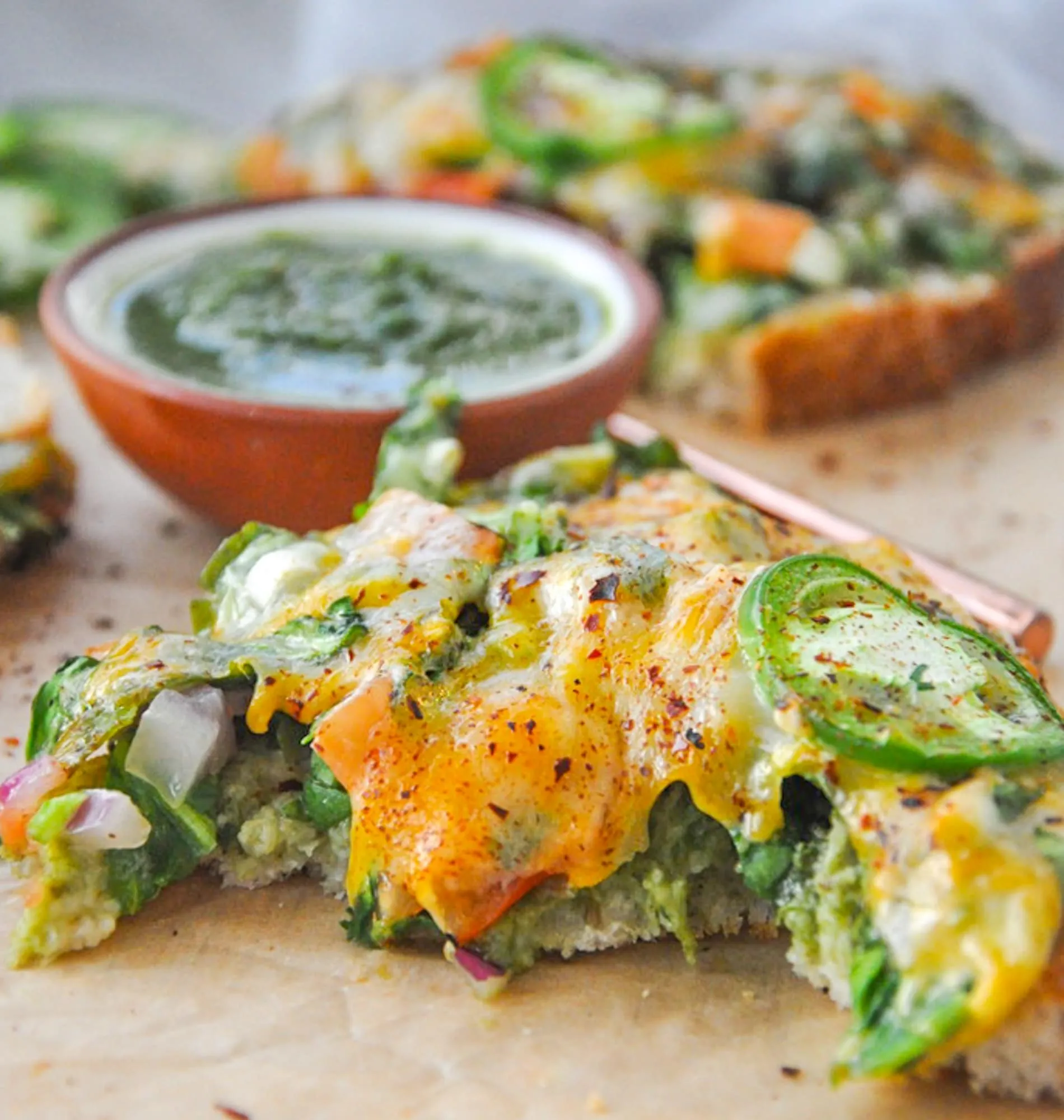 Spinach Chutney Cheese Toastie