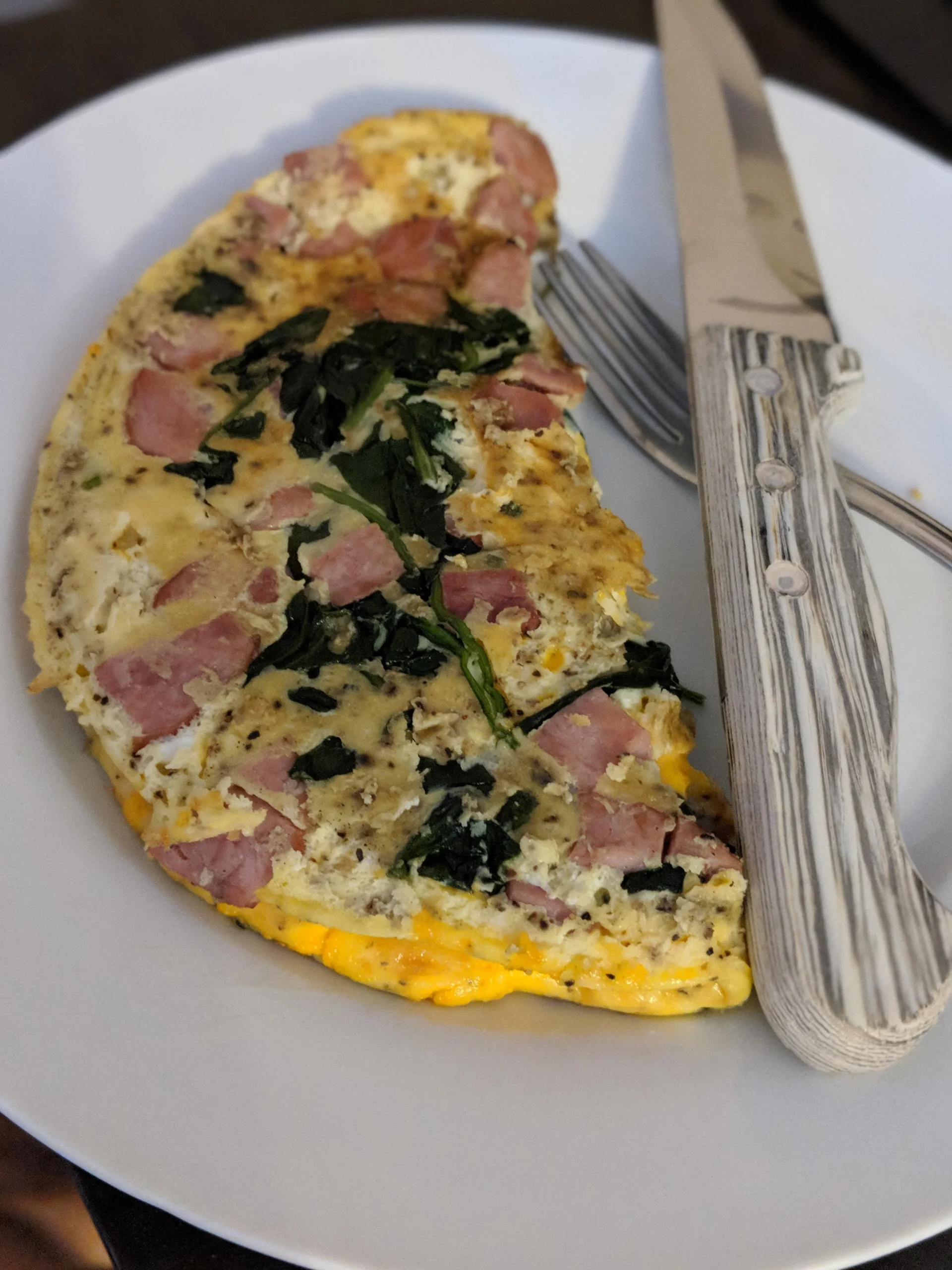 Spinach Ham Cheese Omelet