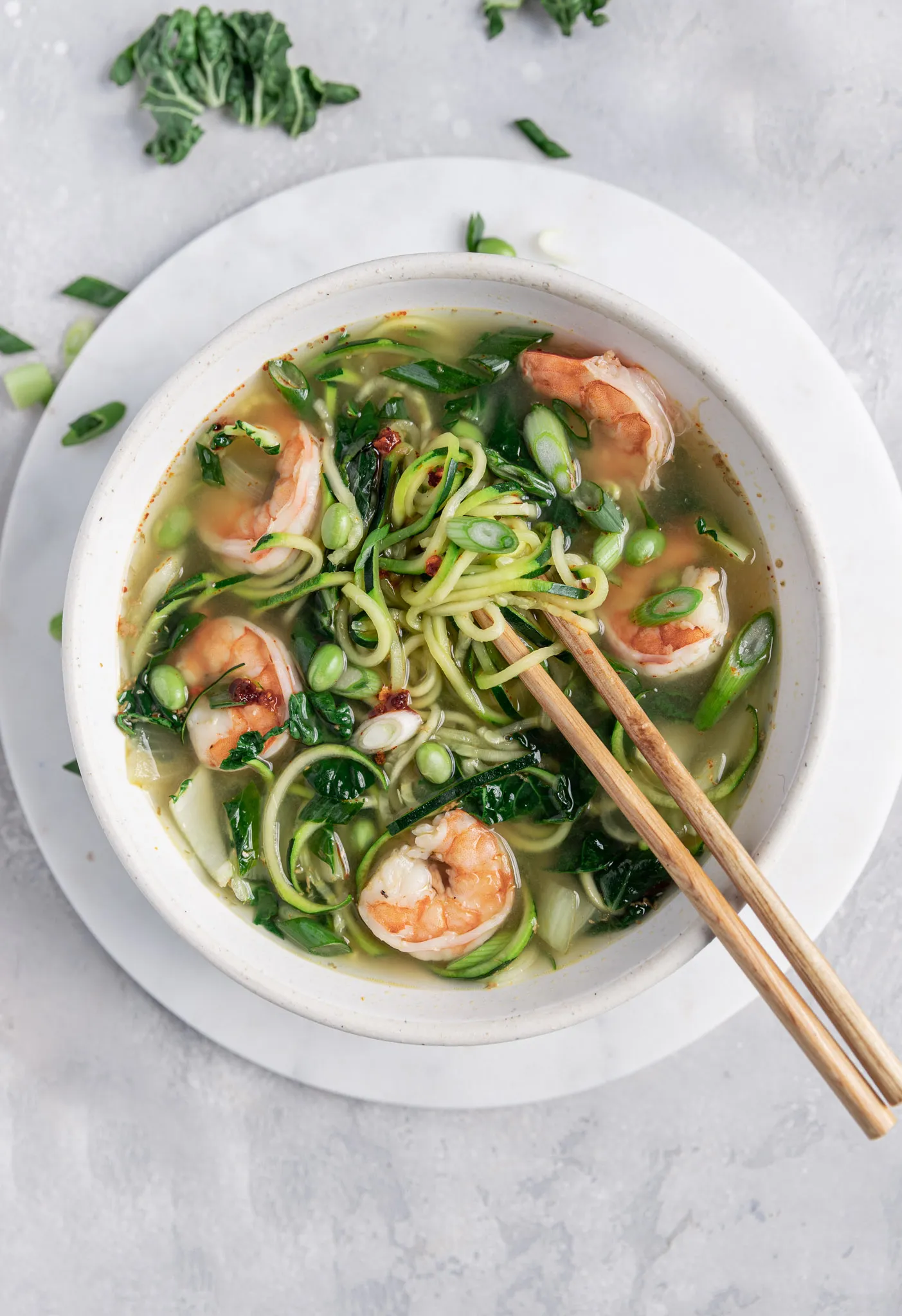 Spiralized Zucchini Vegetable Noodle Soup