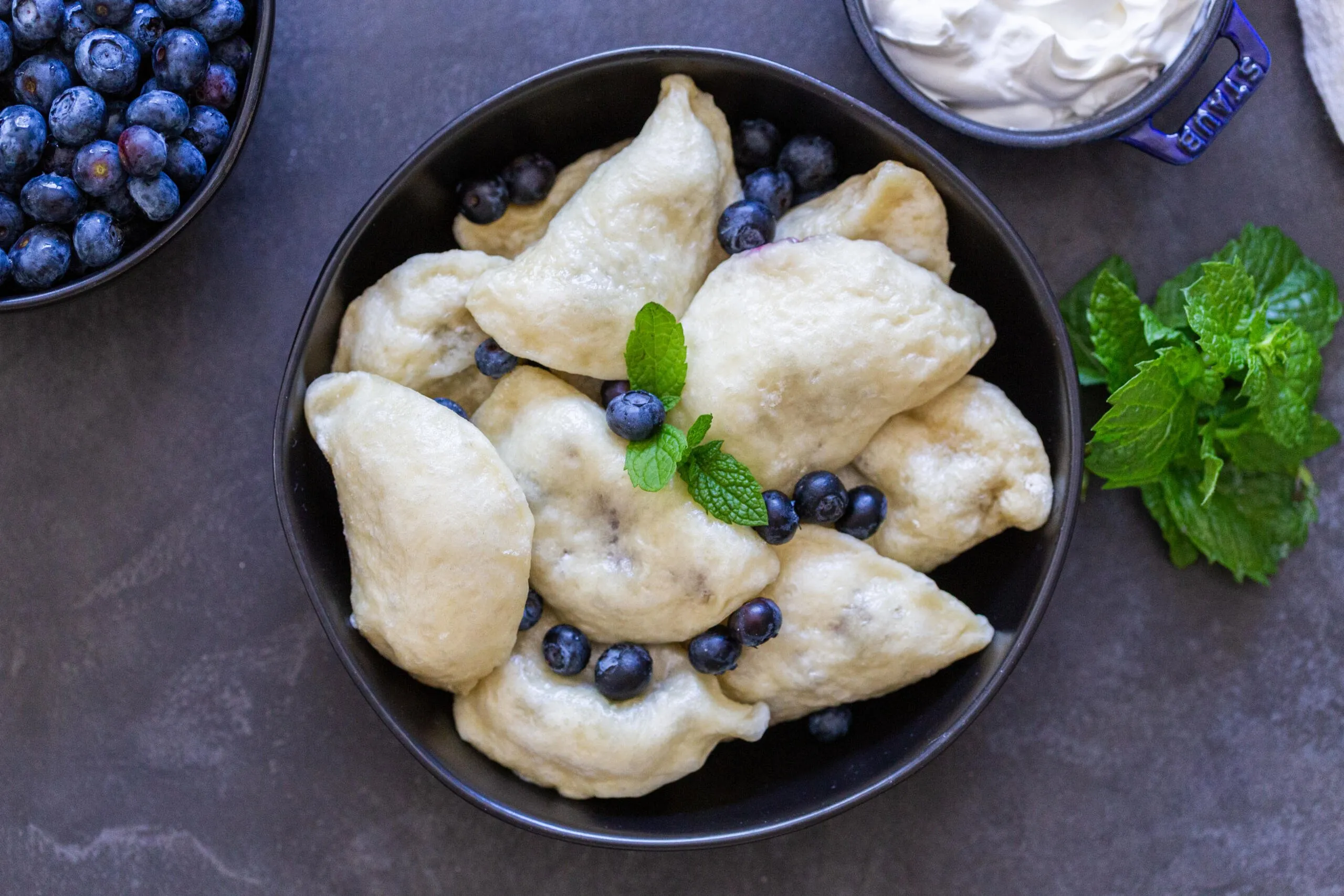 Steamed Blueberry Vareniki aka Pierogi