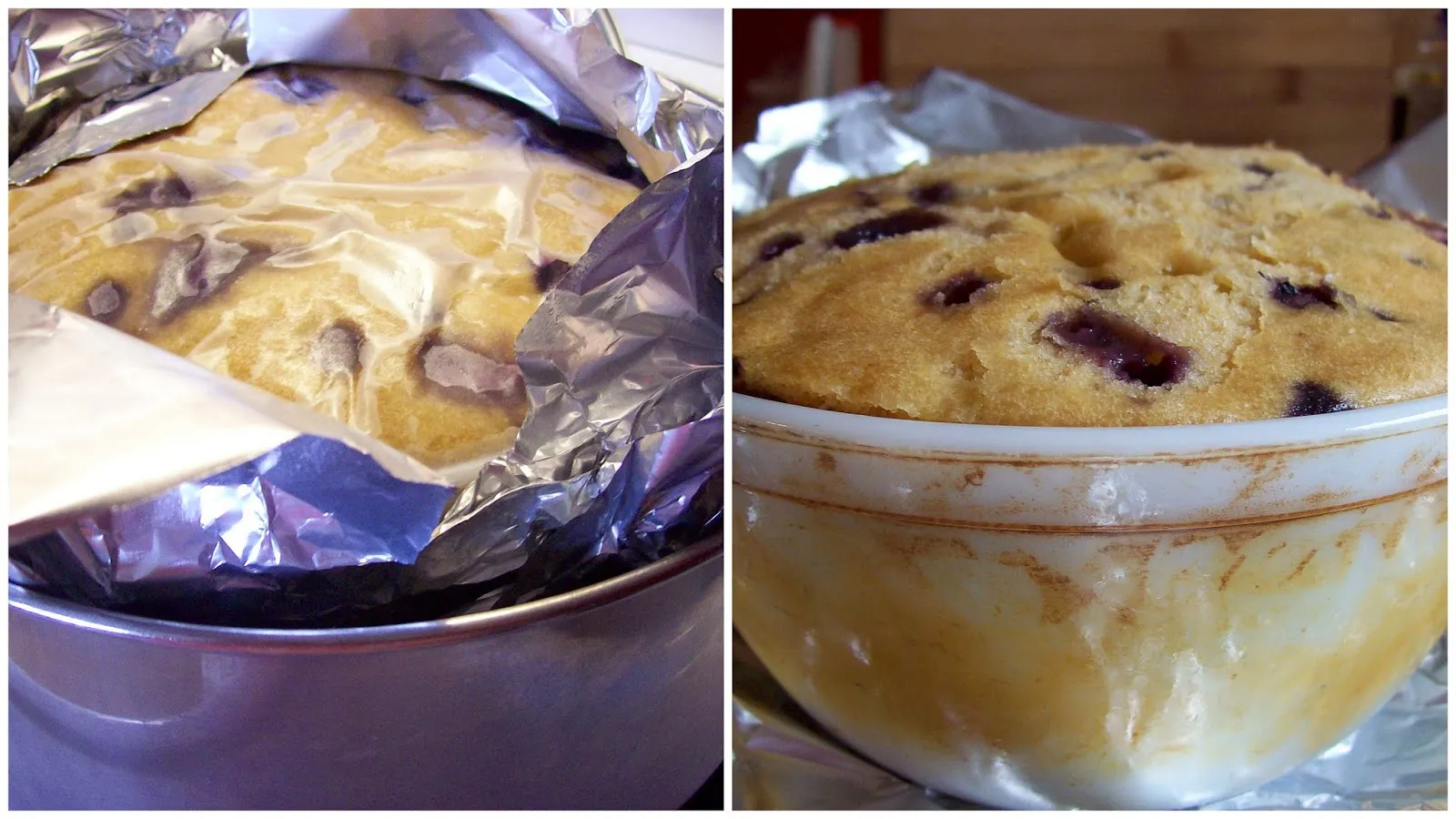 Steamed Pear Pudding with Blueberry Sauce