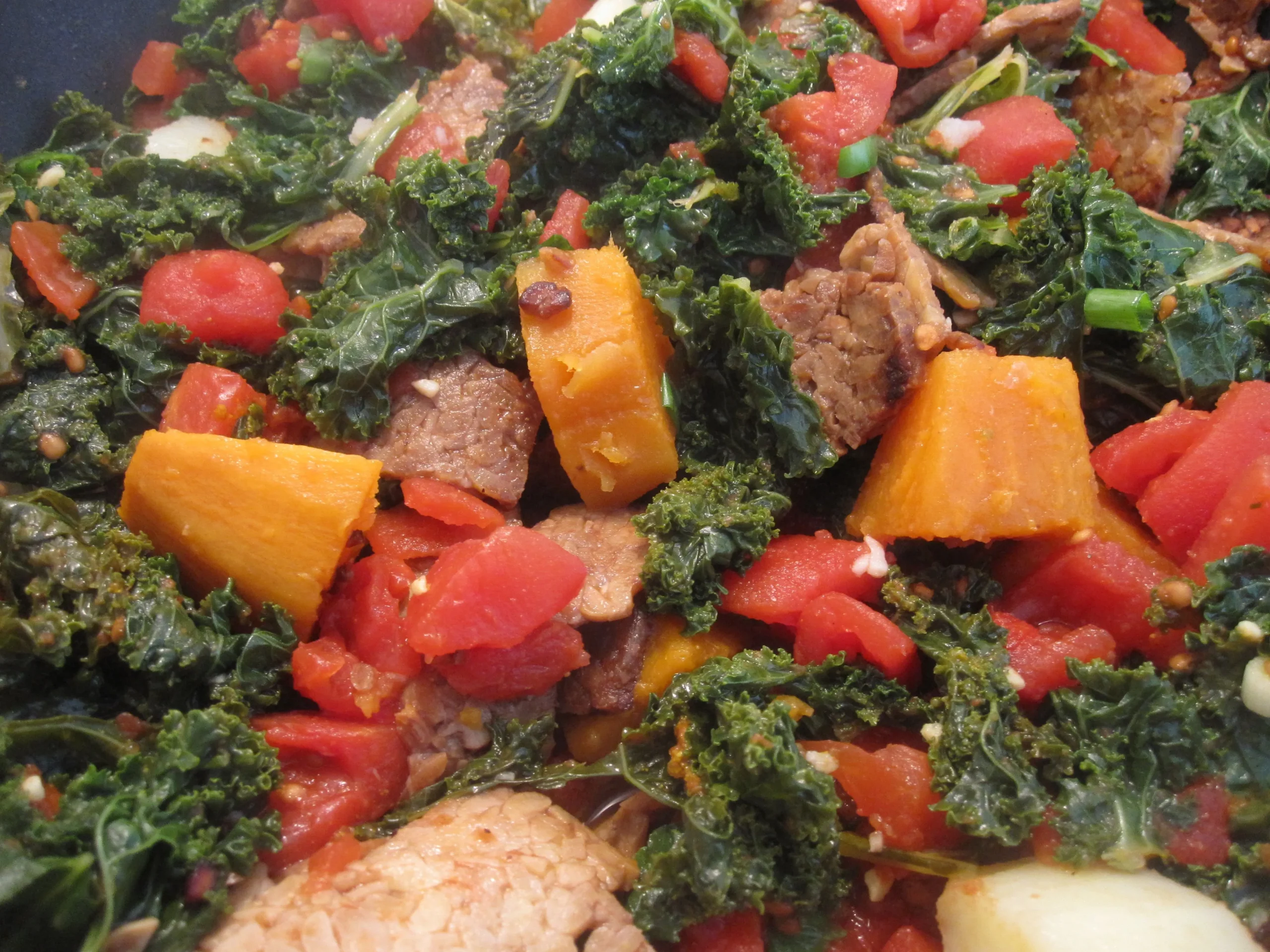 Stir Fried Sweet Potato and Tempeh