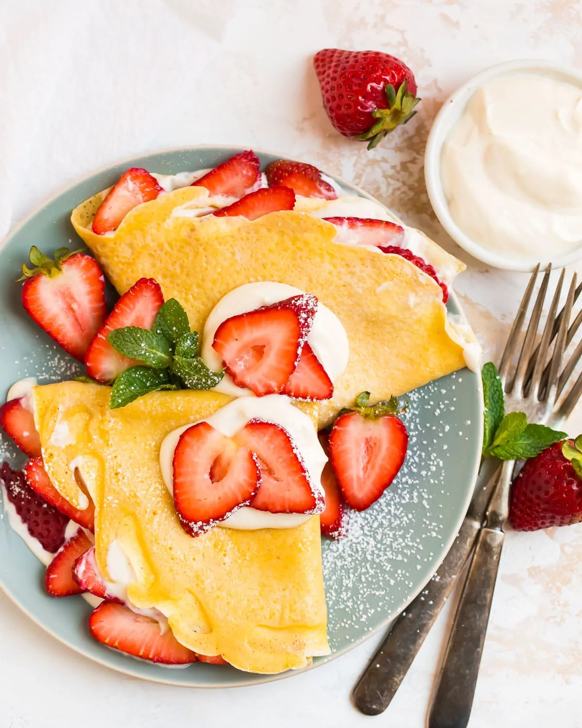 Strawberries Cream Quinoa Dessert Crepes