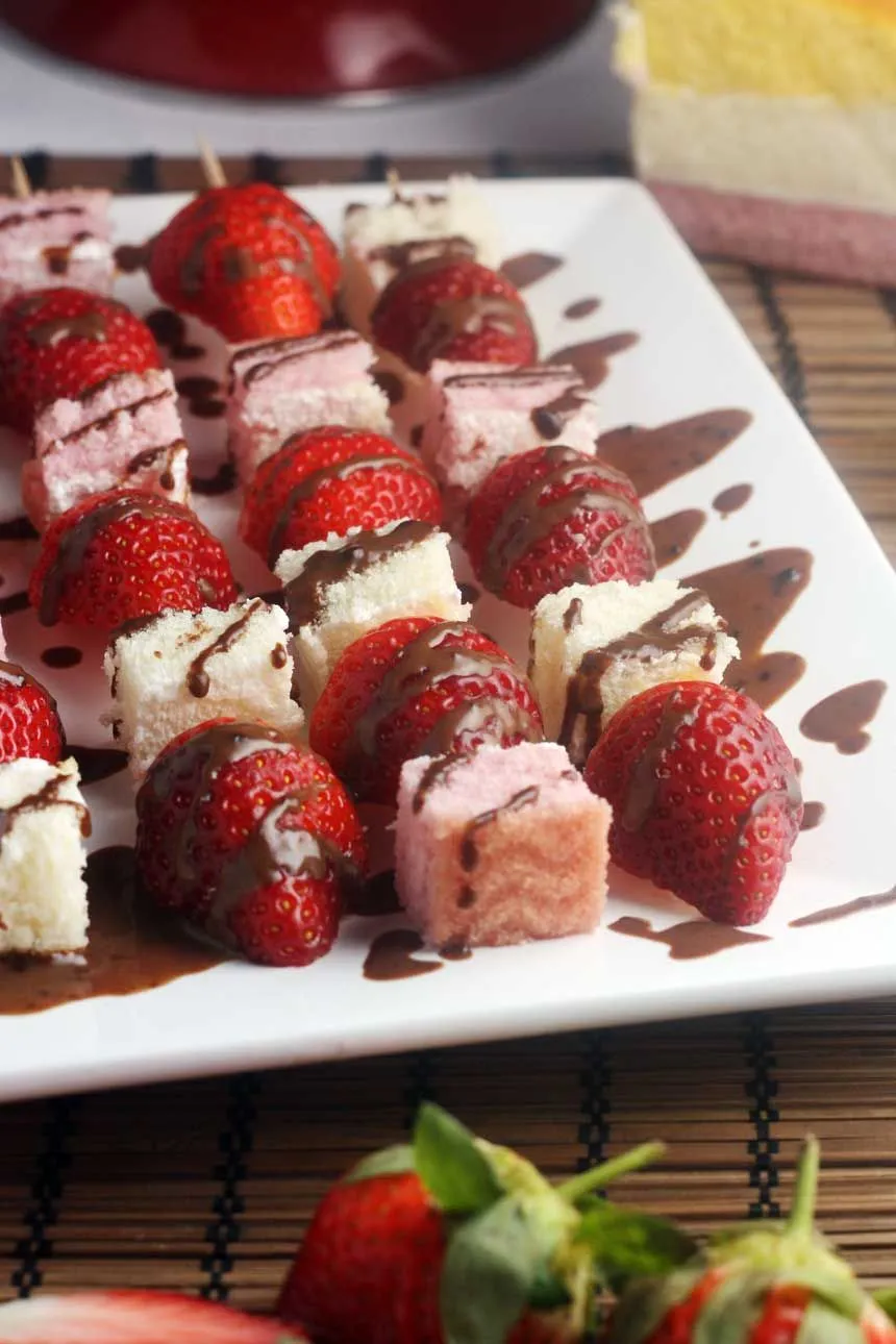 Strawberry Angel Food Cake Kabobs