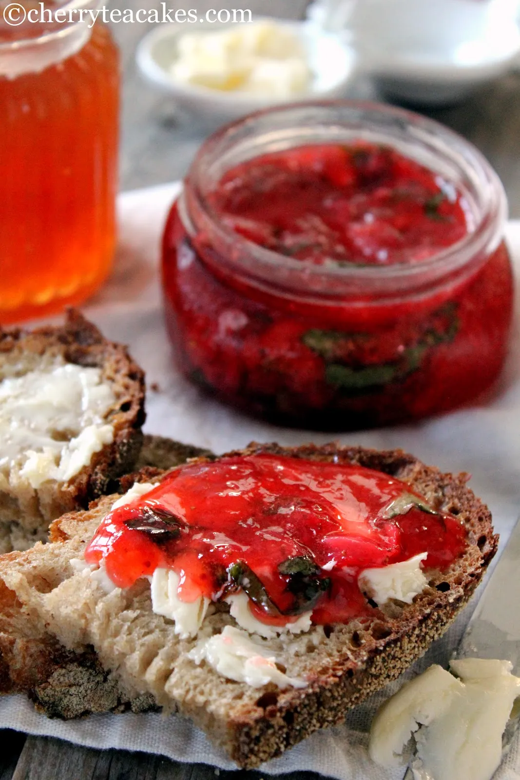 Strawberry Basil Freezer Jam