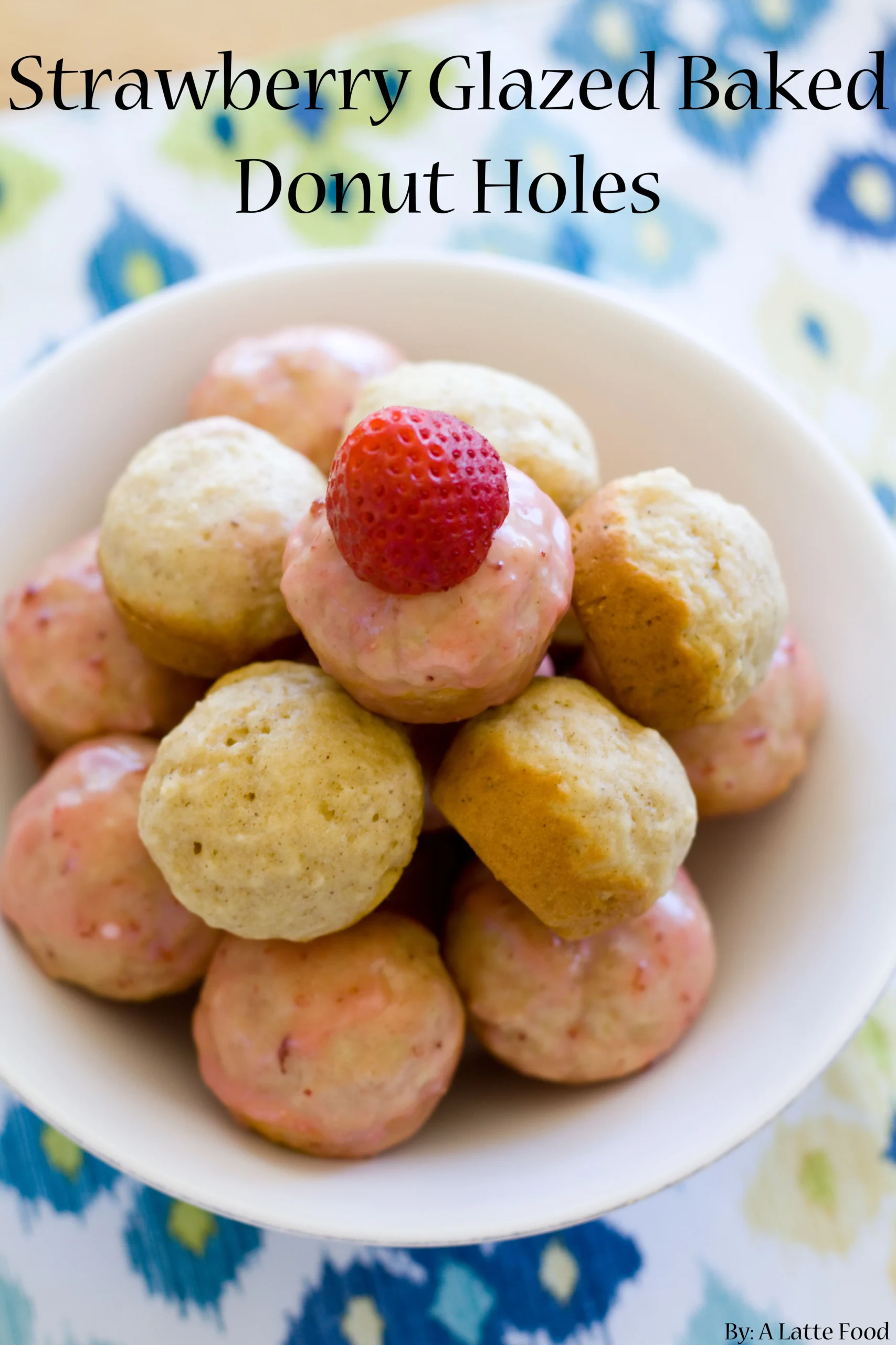 Strawberry Glazed Baked Donut Holes
