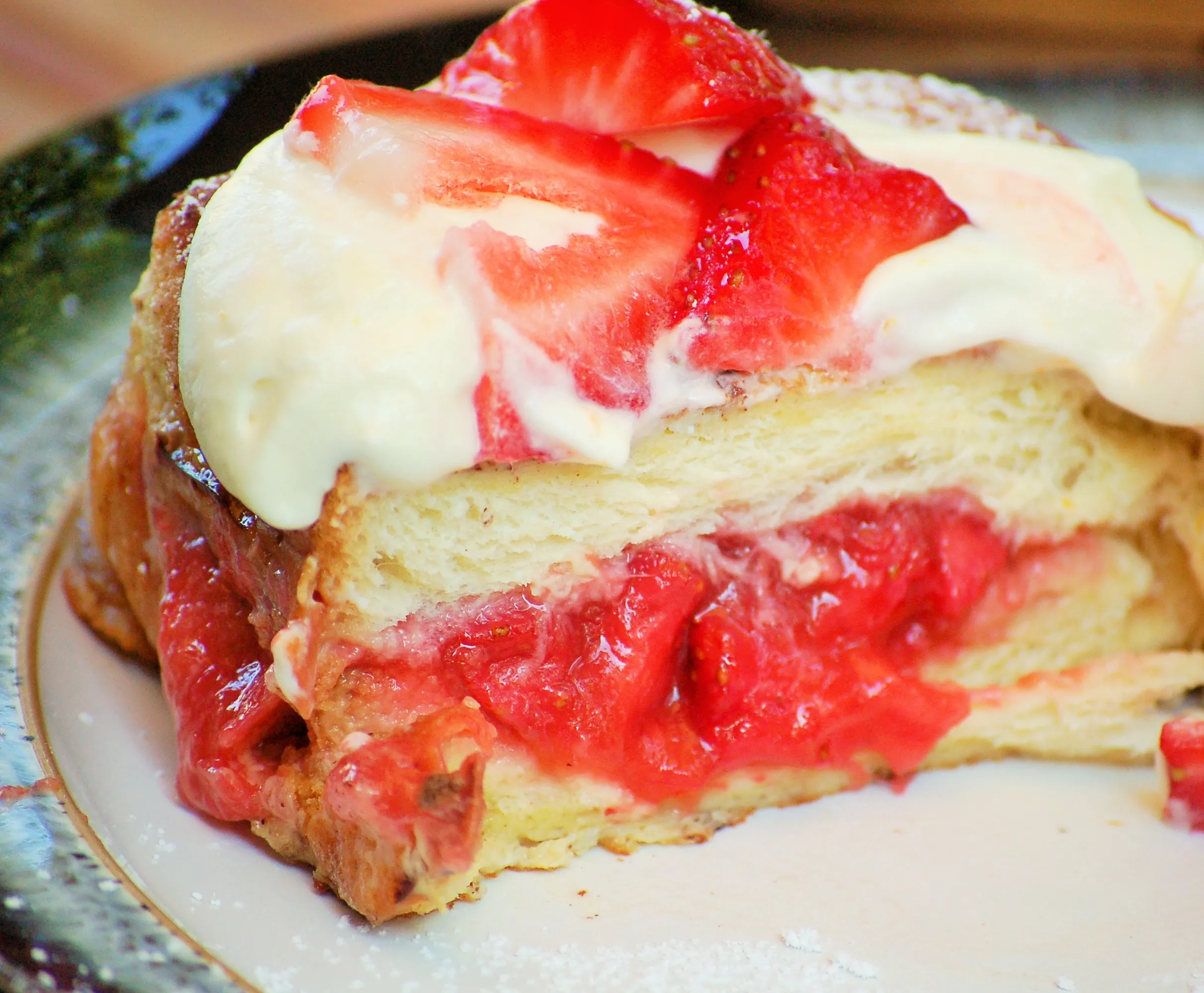 Strawberry Rhubarb Stuffed French Toast