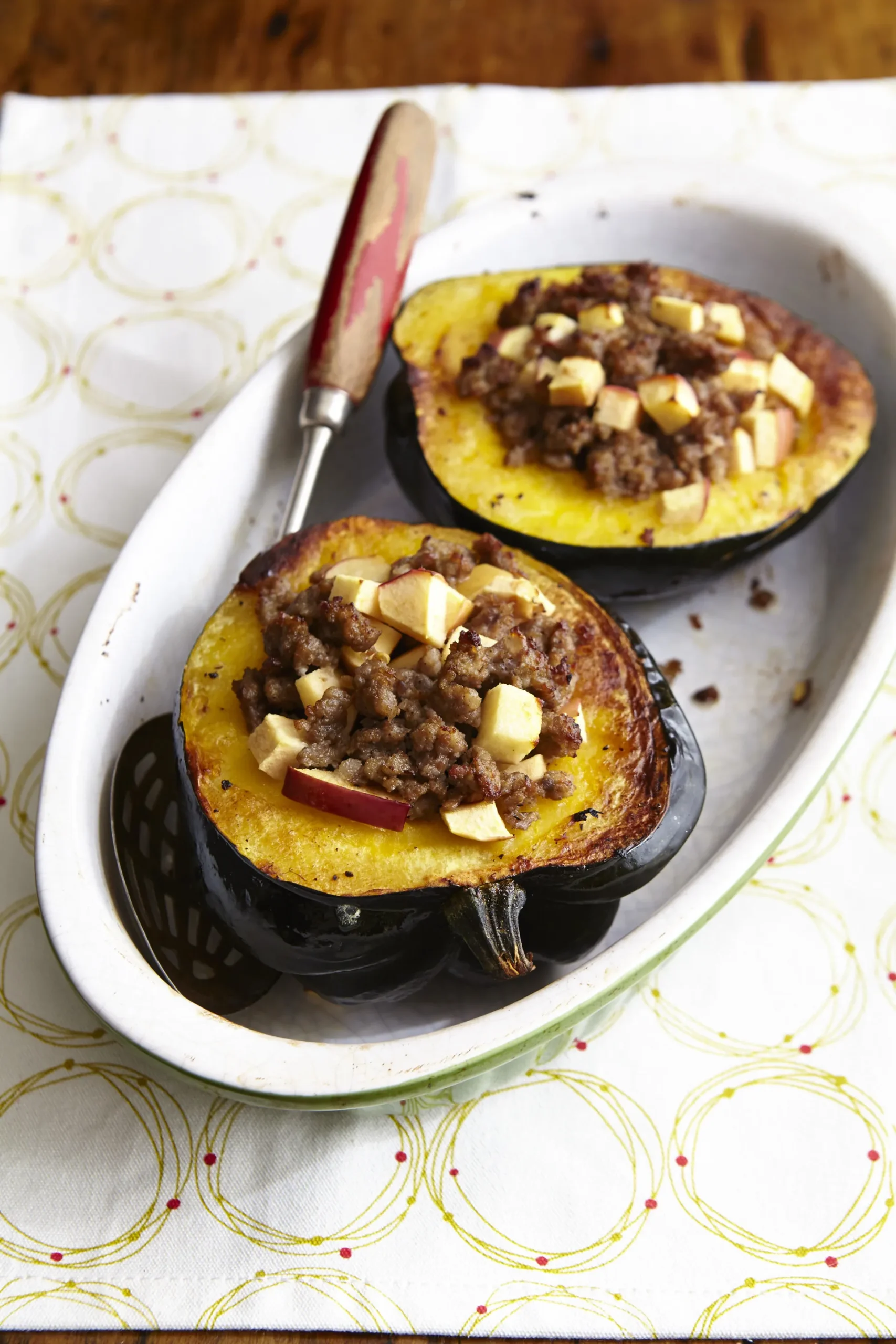 Stuffed Acorn Squash with Muenster Cheese