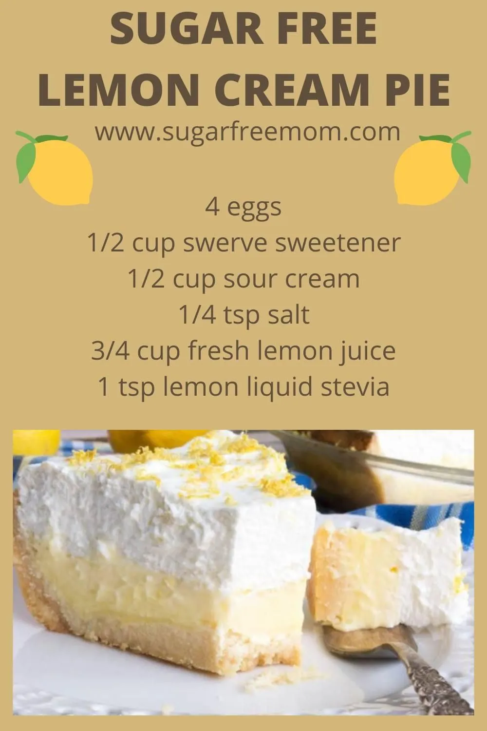 Sugar Free Lemon Cream Pie Low Carb Gluten Free