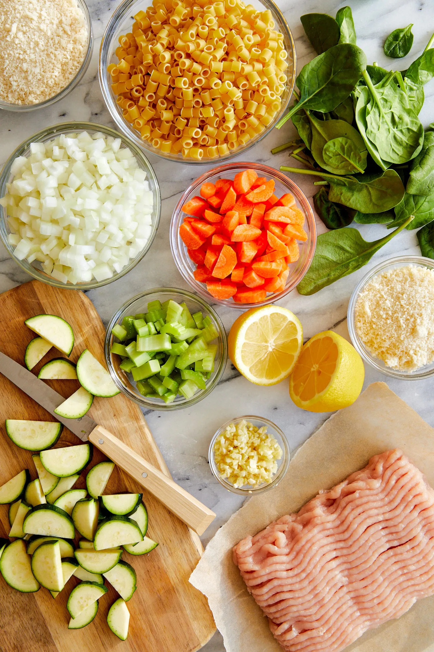 Summer Minestrone with Turkey Meatballs