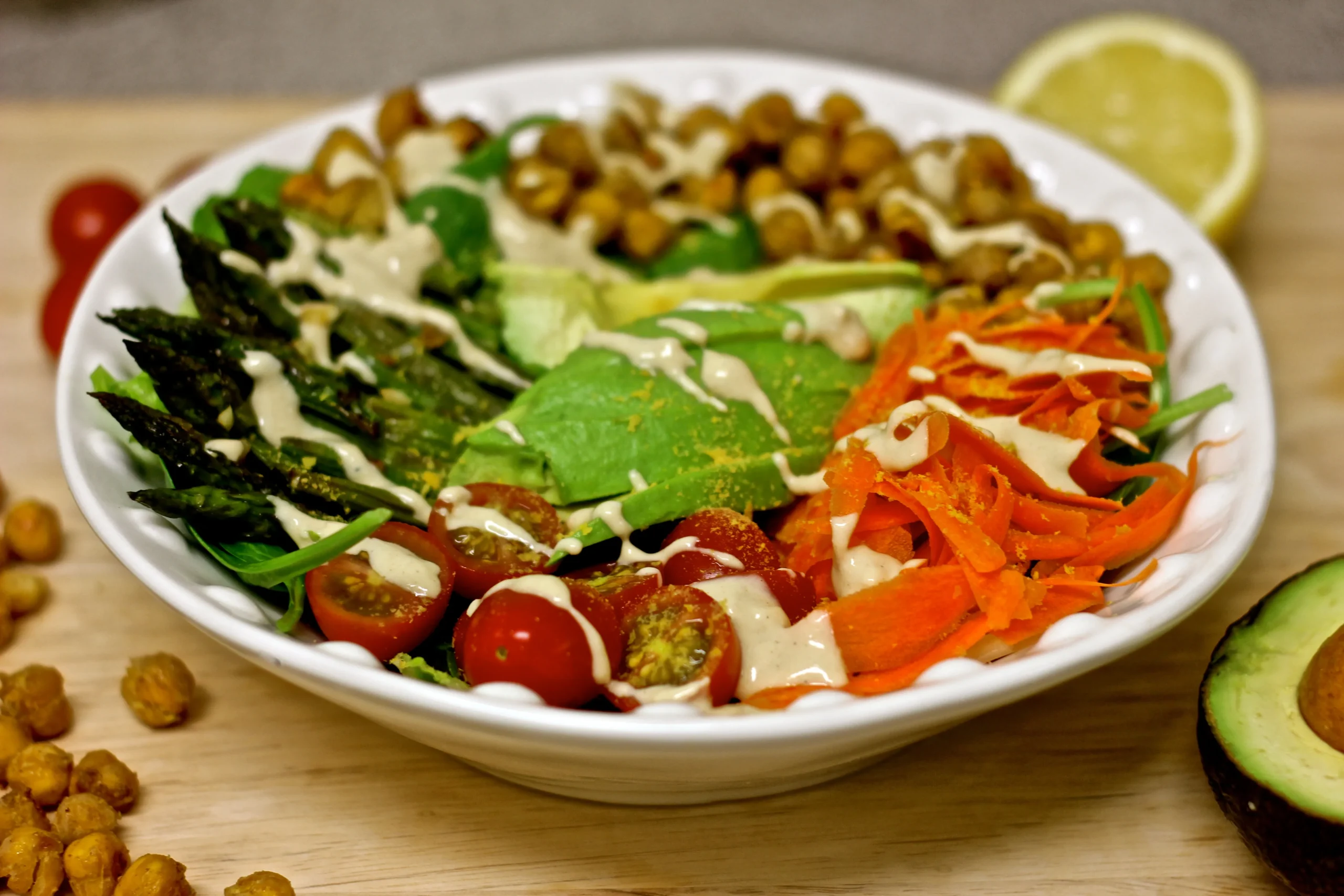 Summer Veggie Power Bowls with Lemon Garlic Tahini Dressing