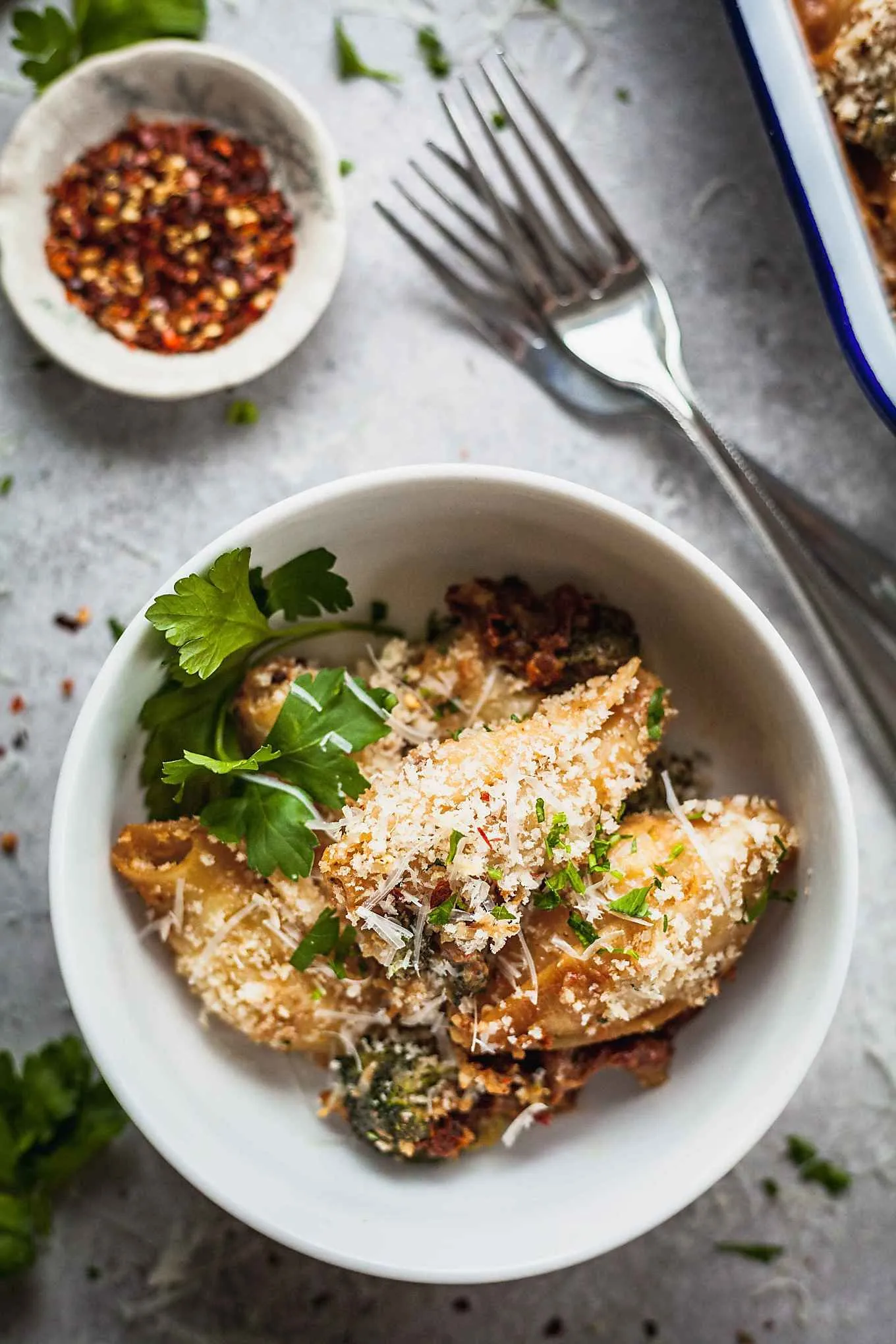 Sun Dried Tomato Broccoli Unstuffed Shells