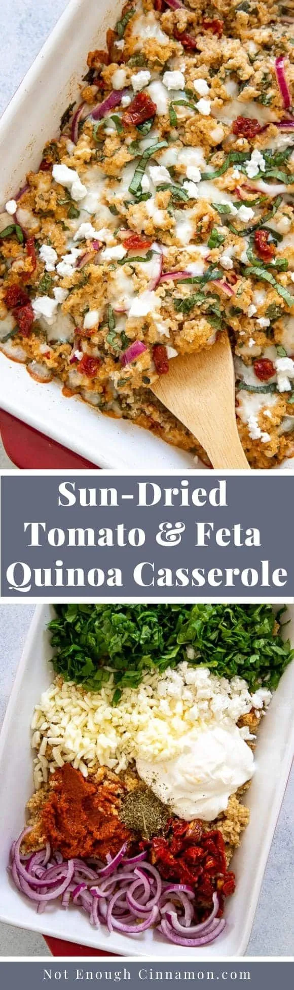 Sun Dried Tomato Feta Quinoa Casserole