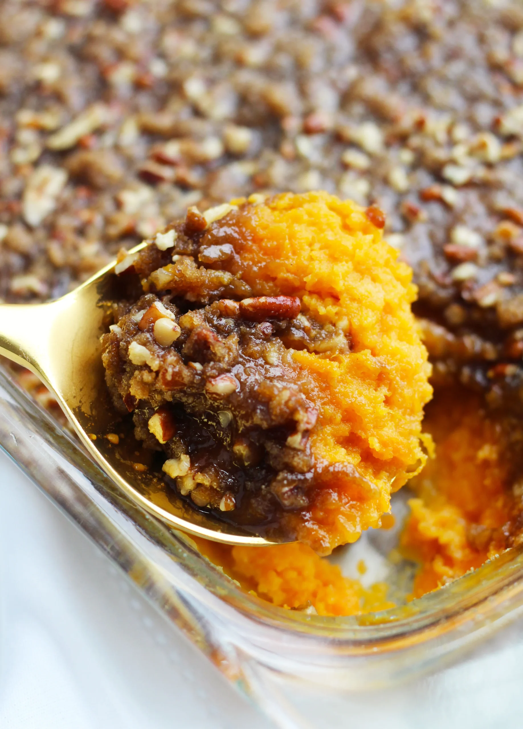 Sweet Potato Casserole with Buttery Pecan Topping