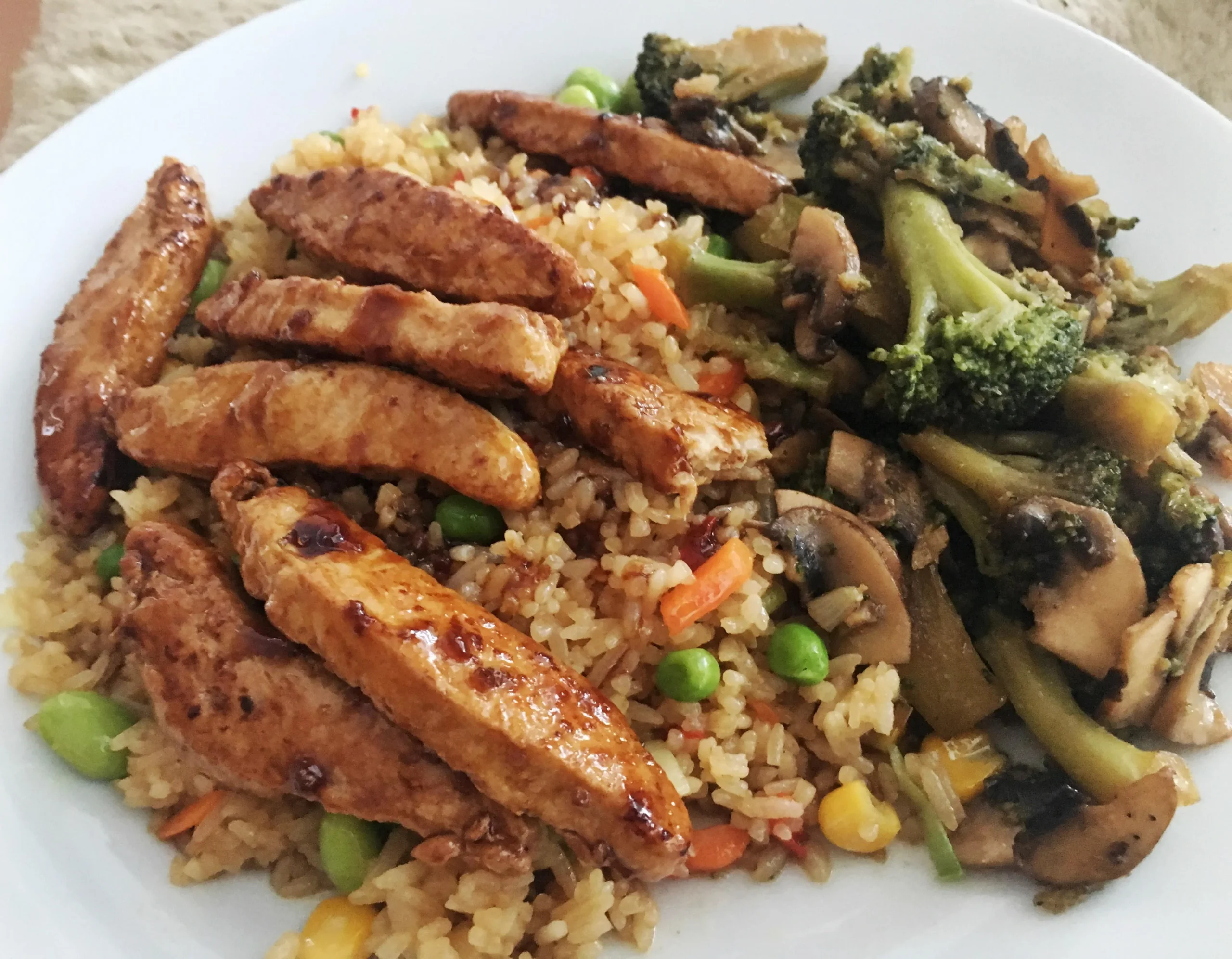 Teriyaki Orange Roughy with Stir Fried Veggies and Rice