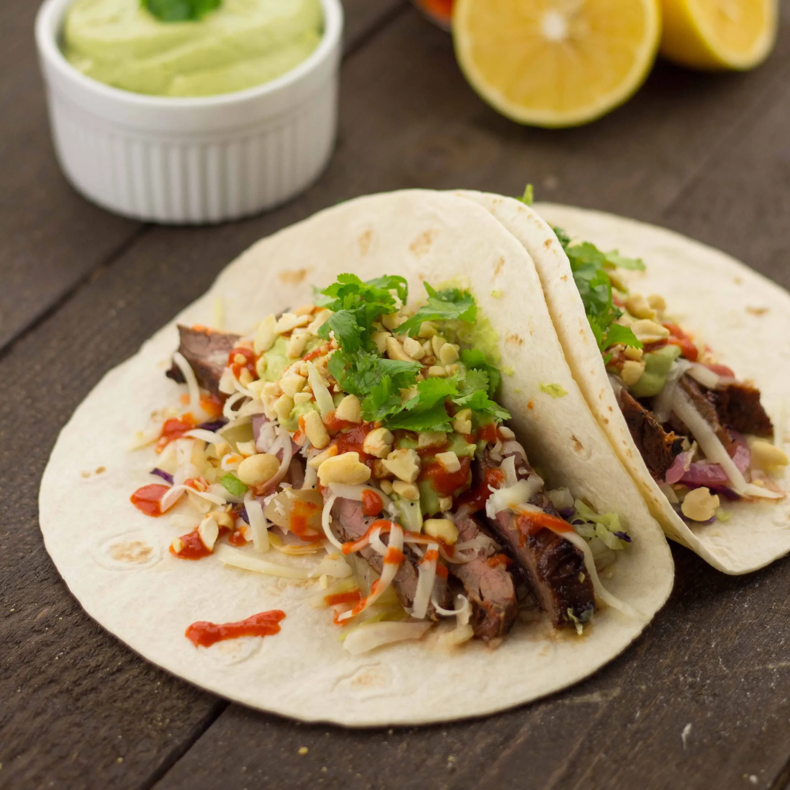 Thai Beef Steak Tacos