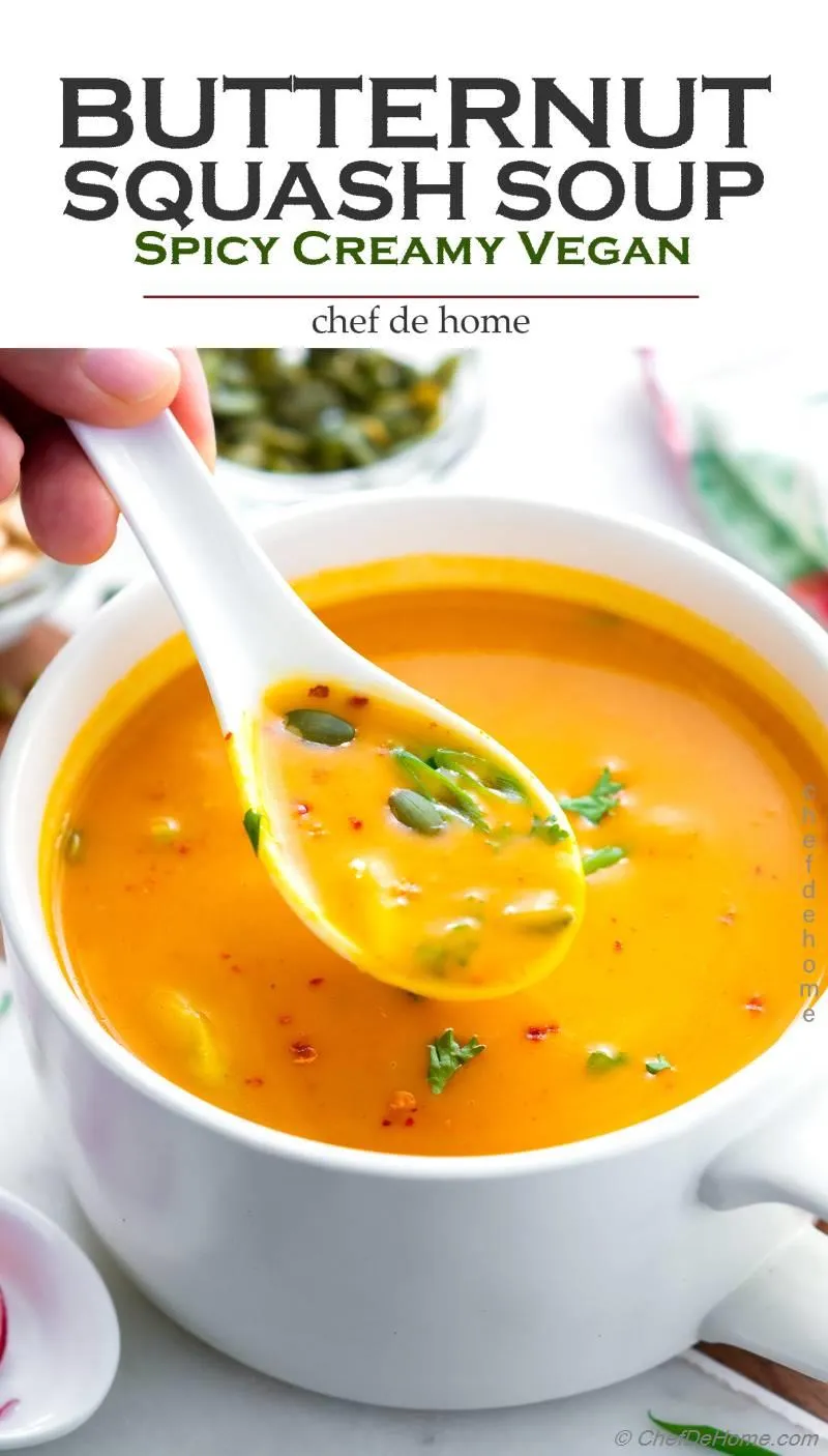 Thai Style Butternut Squash Soup with Coconut Milk