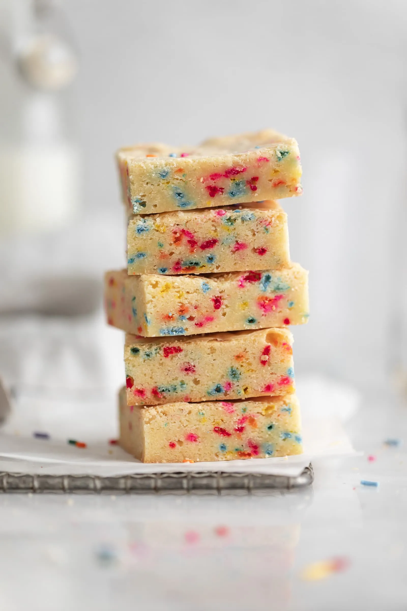 Thin and Chewy Funfetti Blondies from Scratch