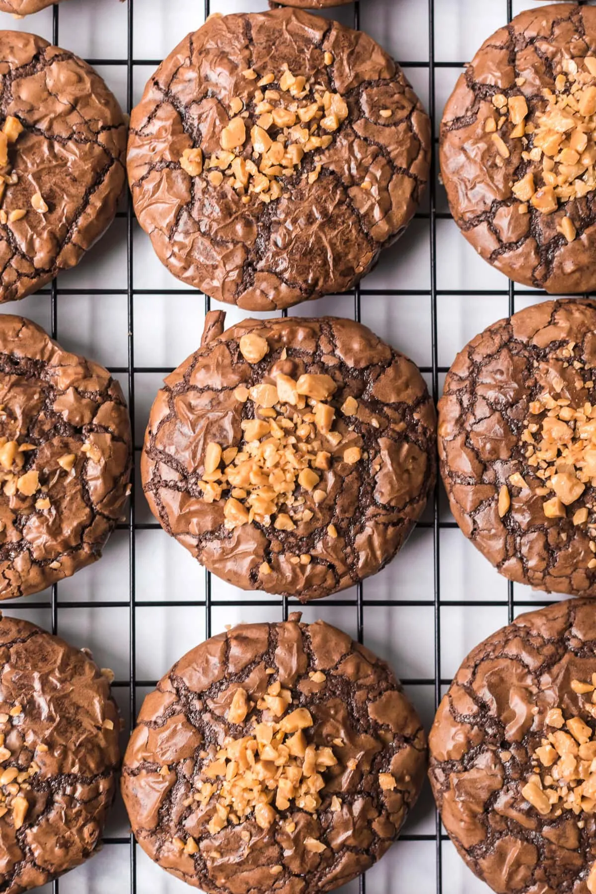 Toffee Brownie Crackle Crispy Crunchy Brownie Wafer Cookies