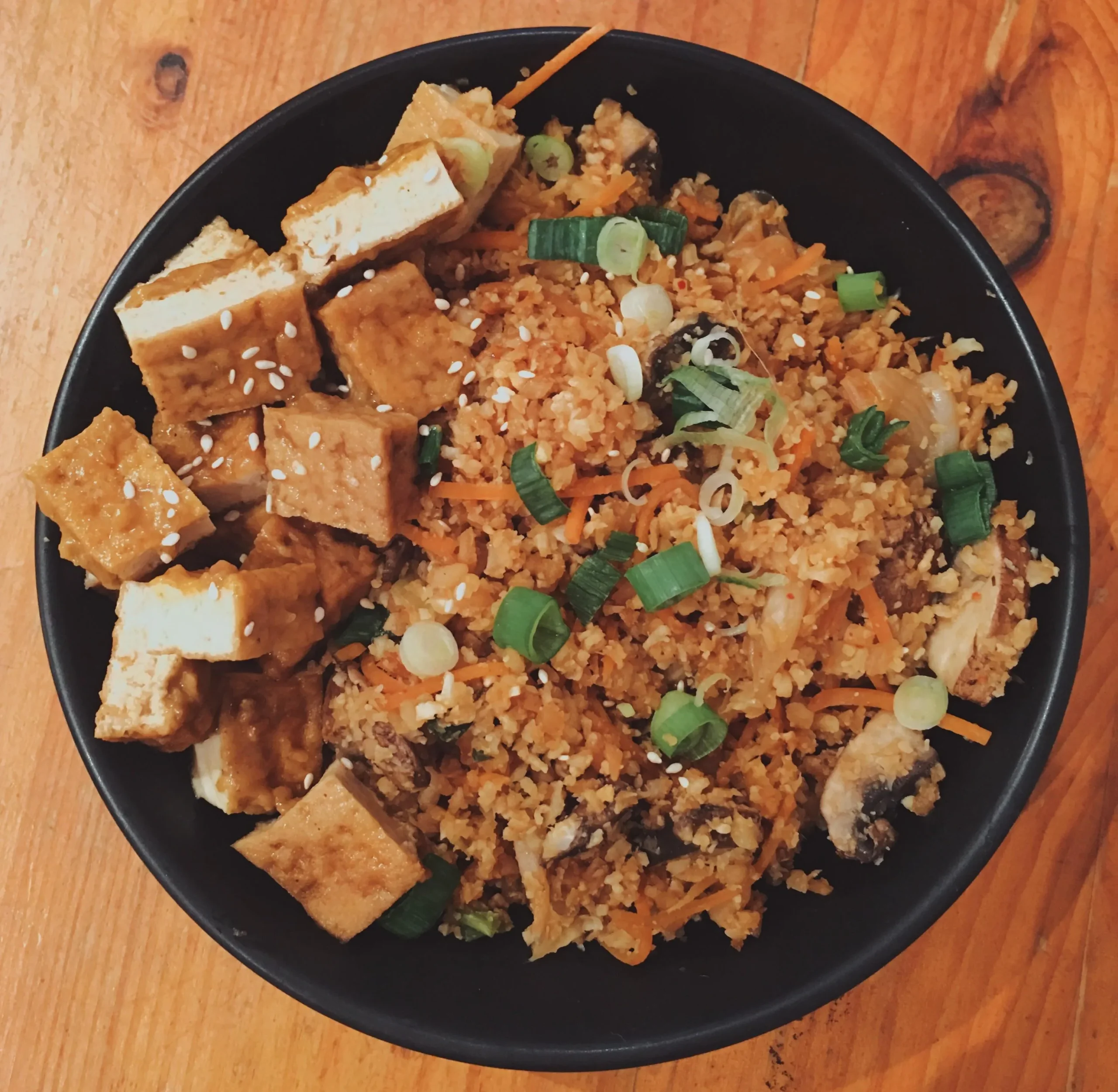 Tofu Satay with Cauliflower Fried Rice