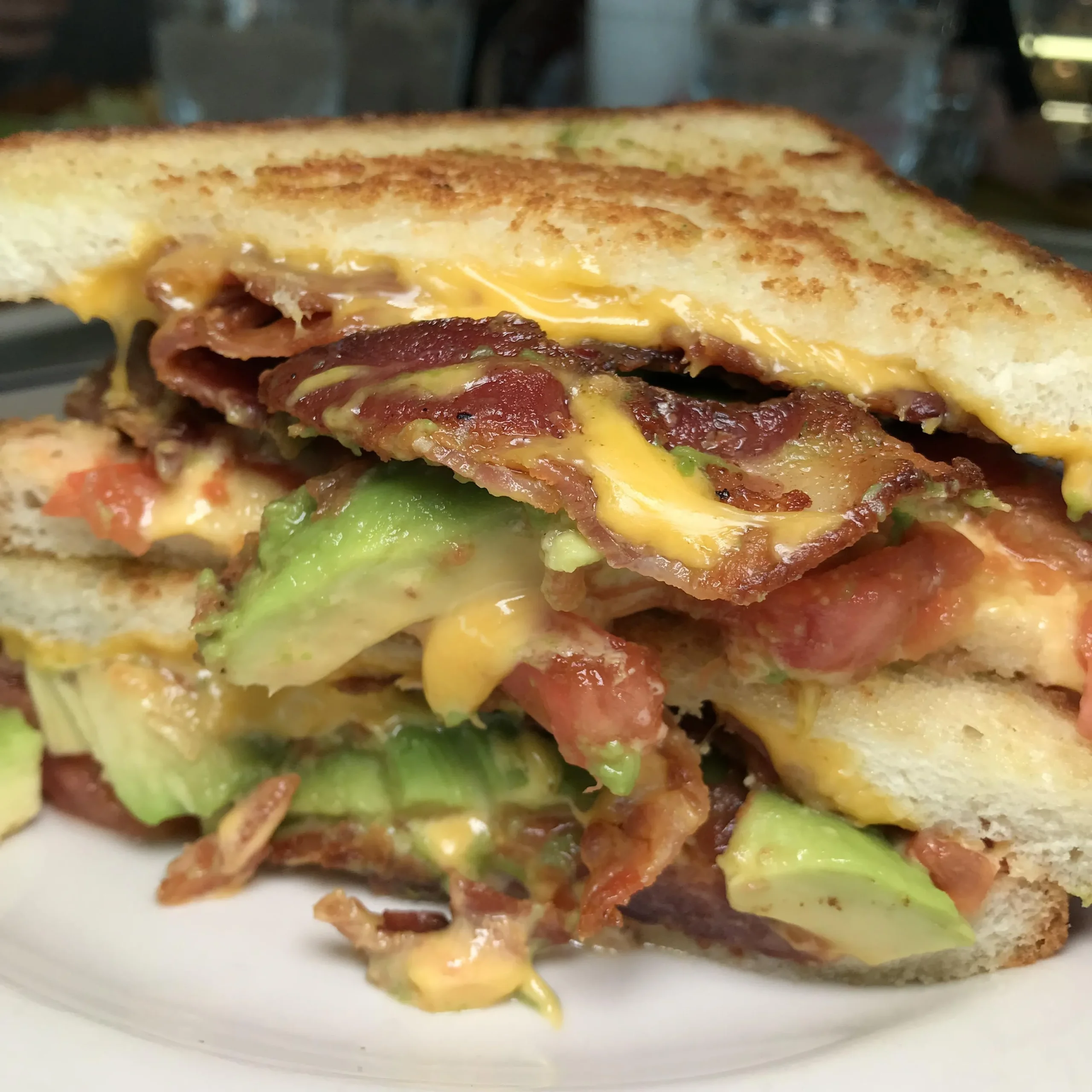 Tomato Bacon Avocado Arugula Grilled Cheese