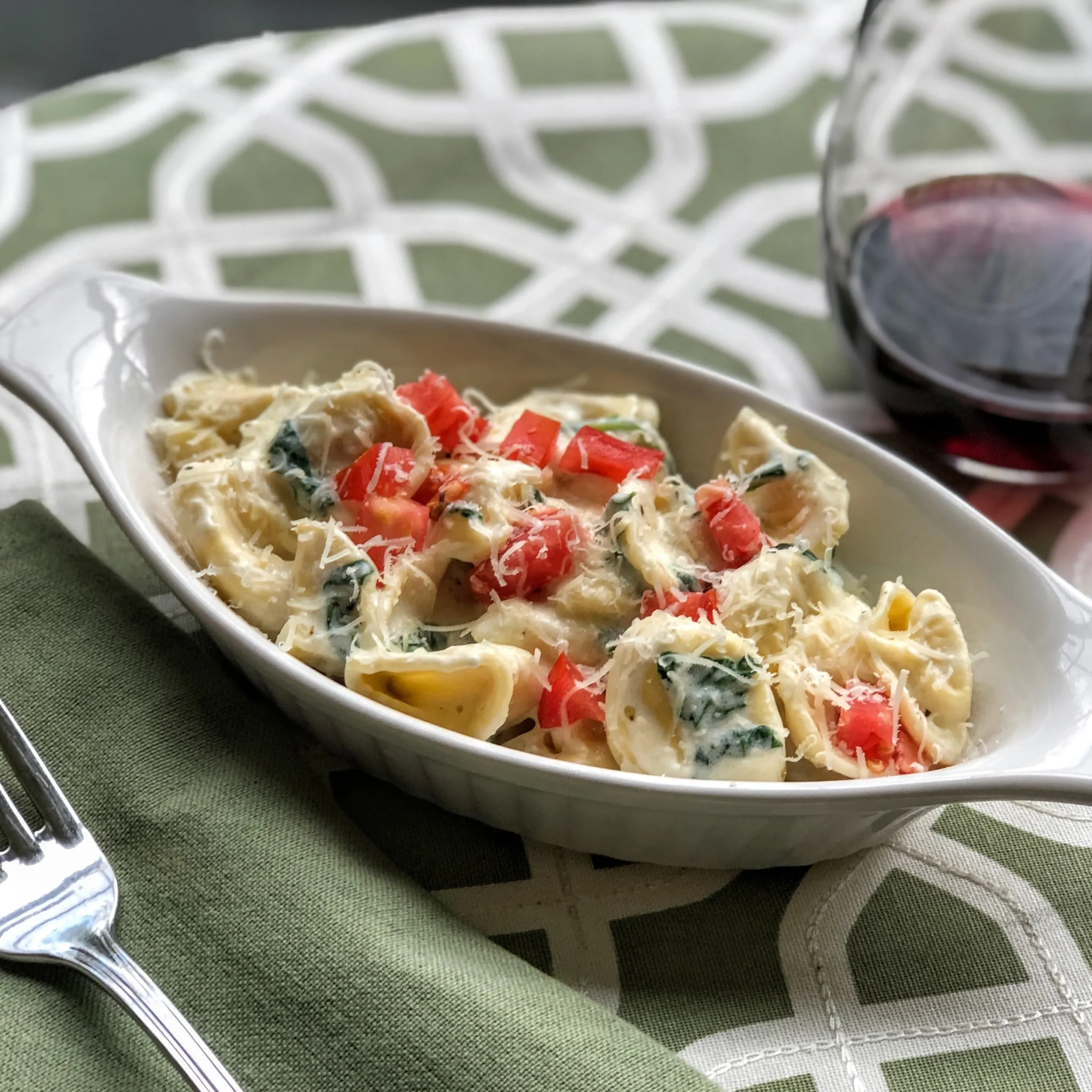 Tortellini Alfredo Spinach Casserole