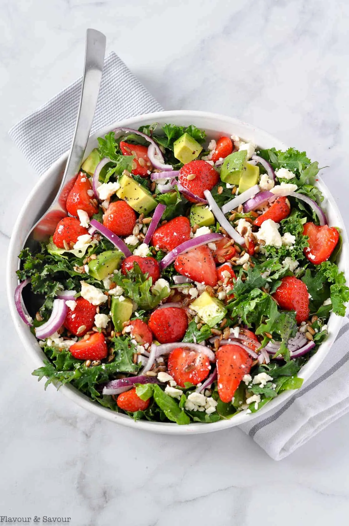 Triple Berry Kale Salad with Creamy Strawberry Poppyseed Dressing
