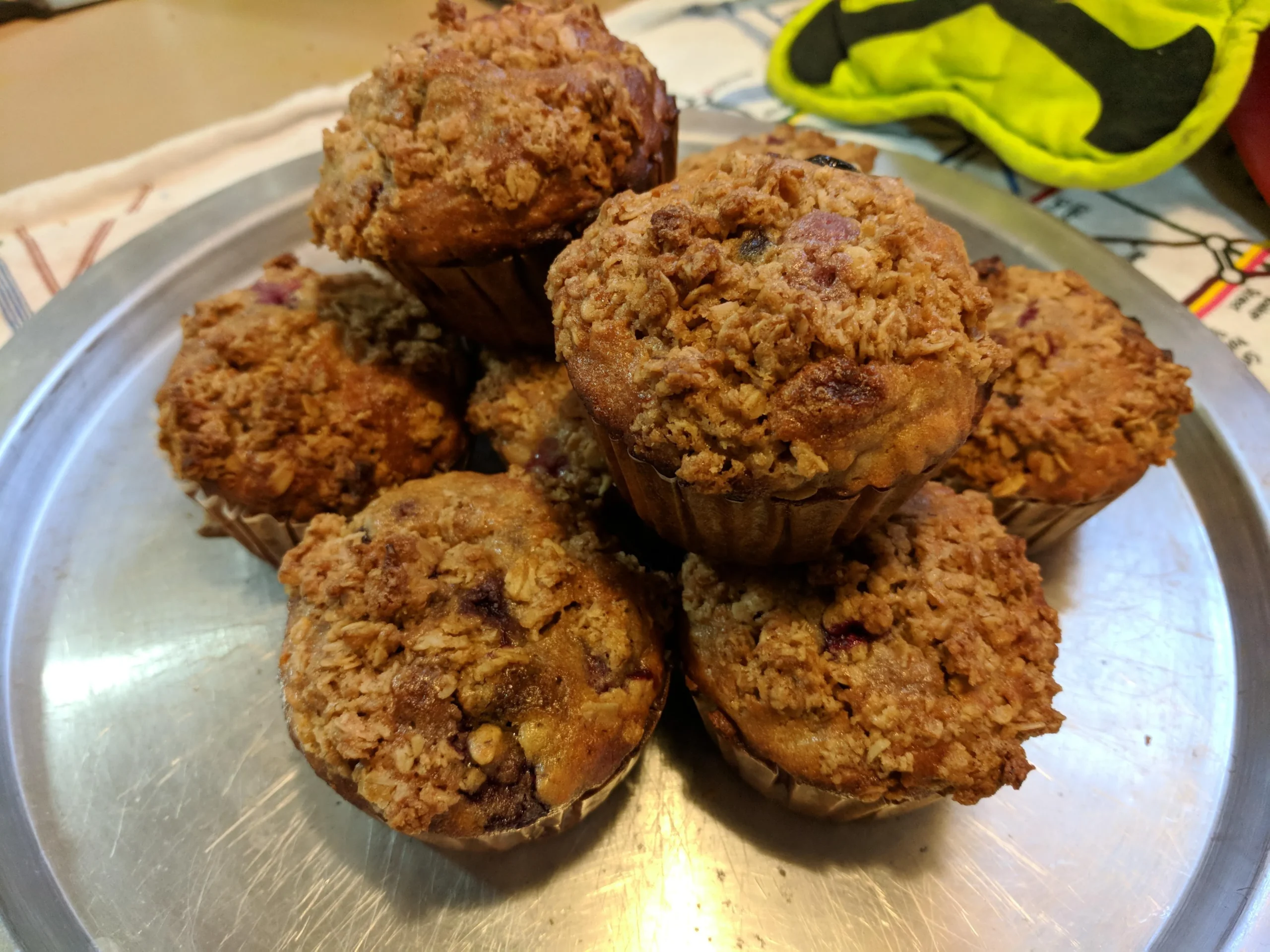 Triple Berry Oat Muffins