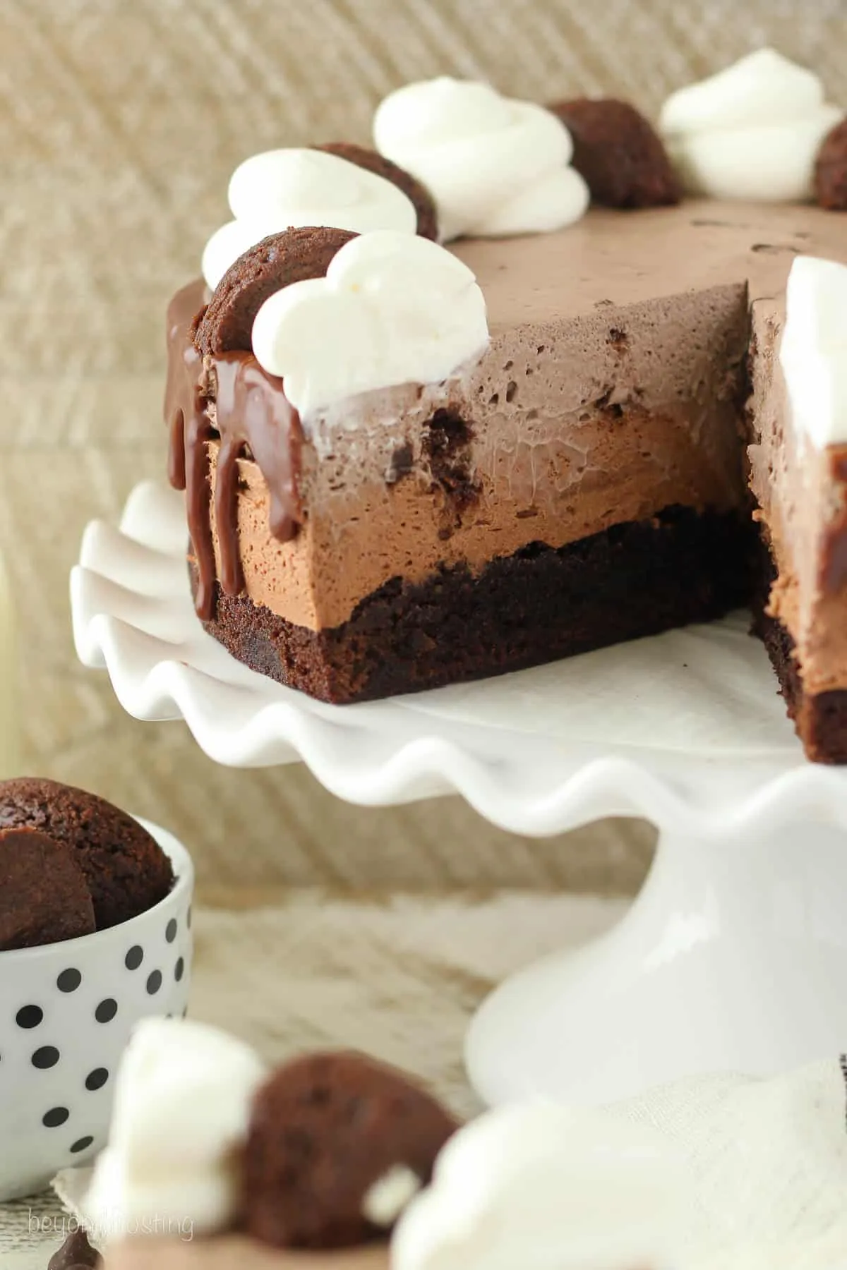 Triple Chocolate Brownie Mousse Cake