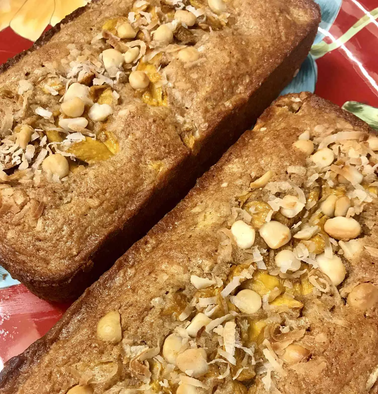 Tropical Mango Banana Bourbon Bread