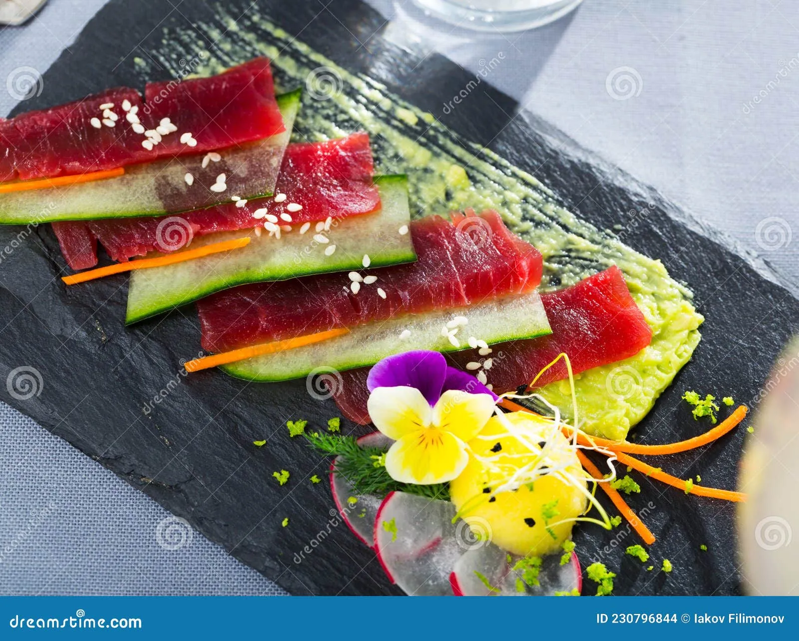 Tuna Carpaccio with Cucumber