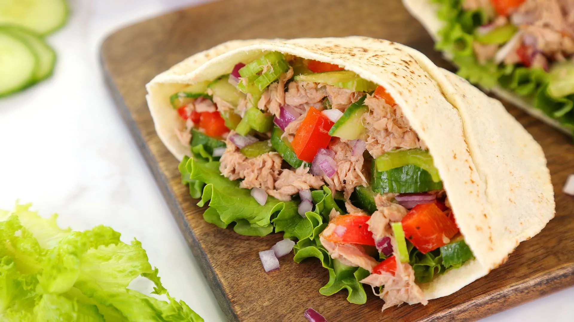 Tuna Pita Sandwiches with Cucumber