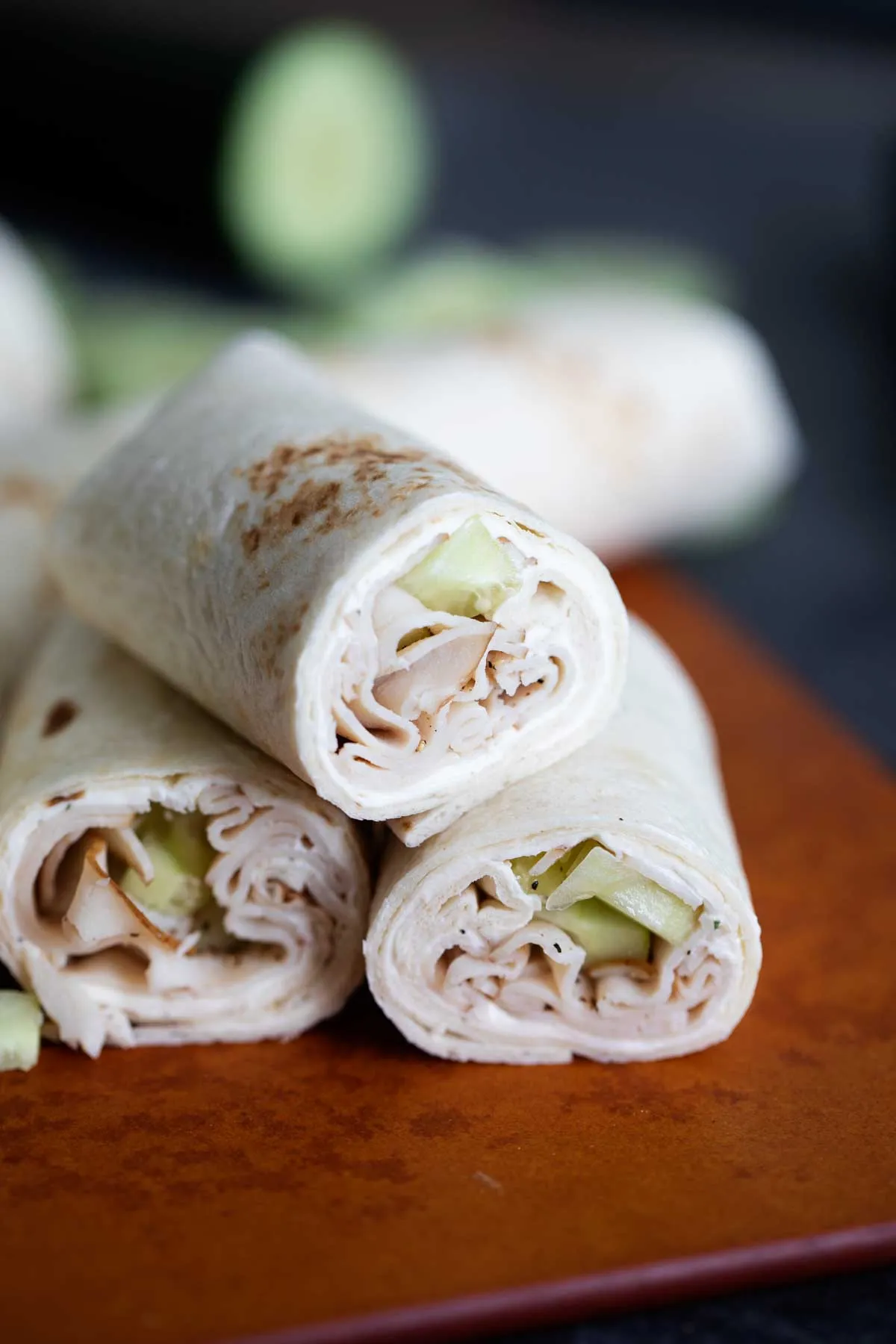 Turkey Wrap with Cucumber Cream Cheese