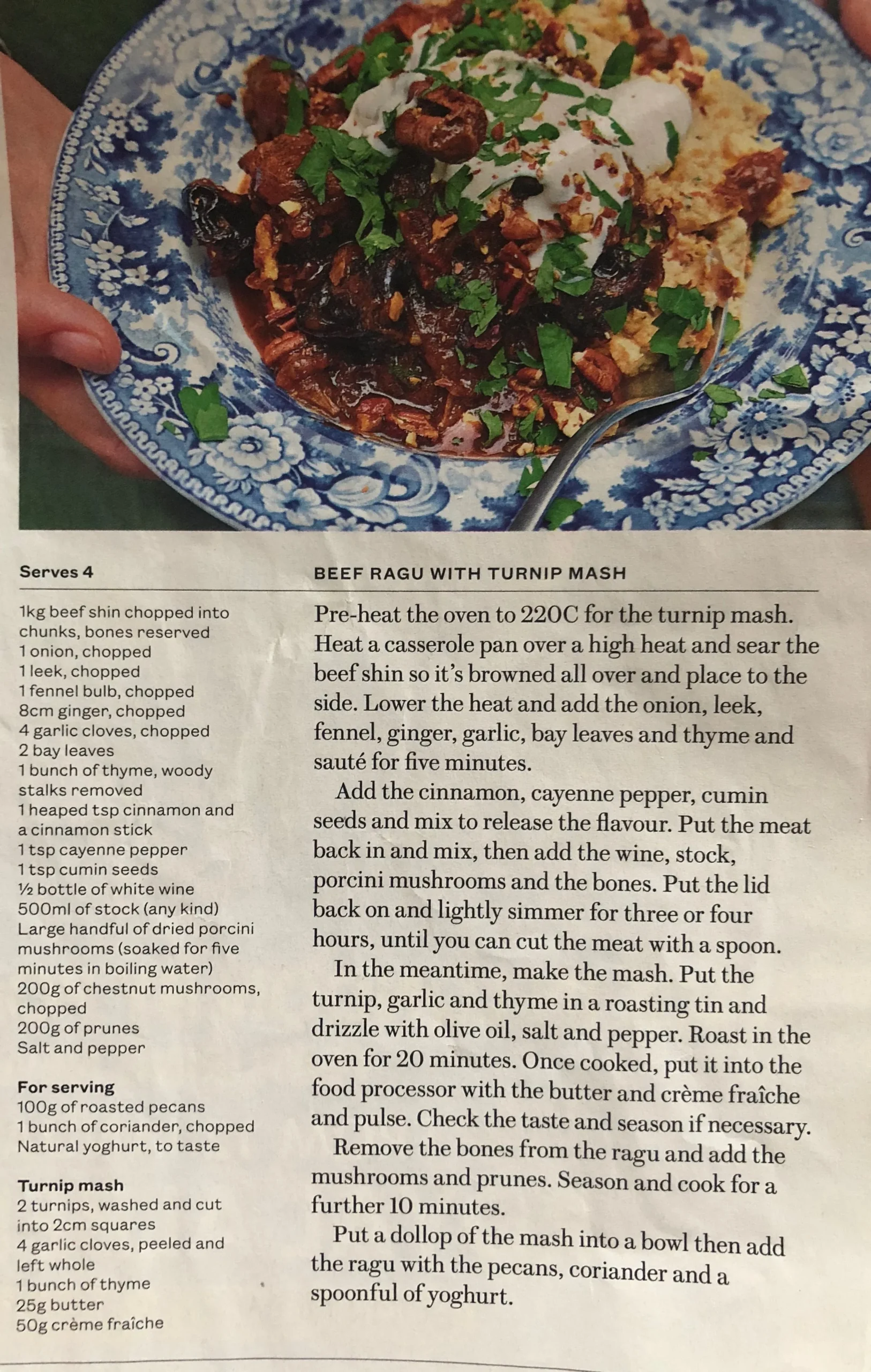 Turnip Noodles Beef Ragu