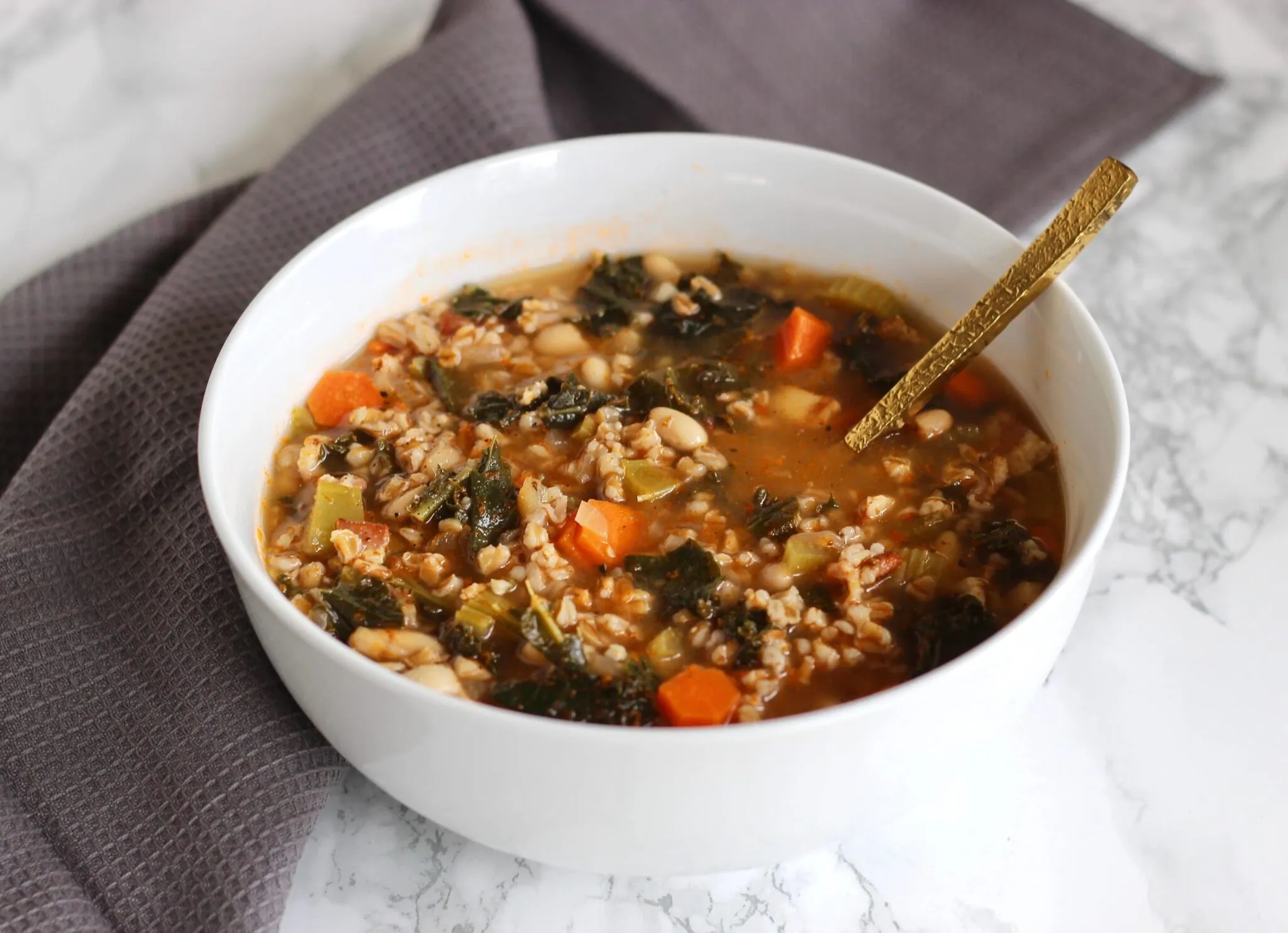 Tuscan Farro and White Bean Soup