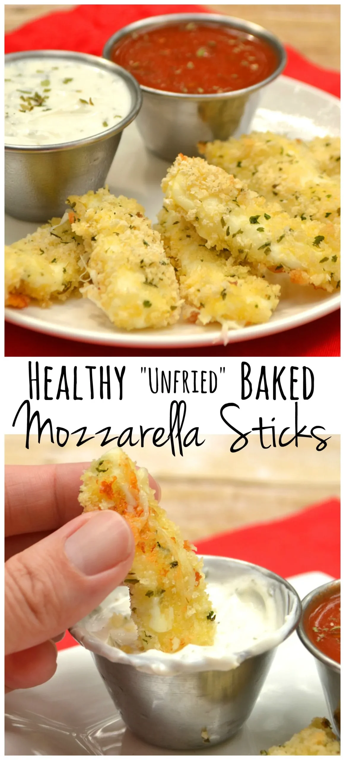 Unfried Baked Mozzarella Sticks