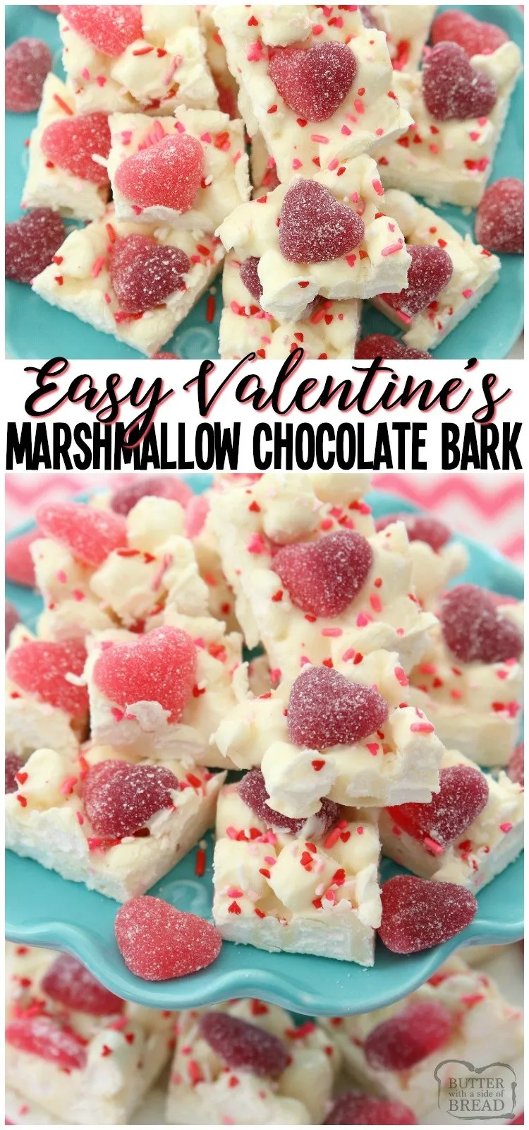Valentines Marshmallow Chocolate Bark