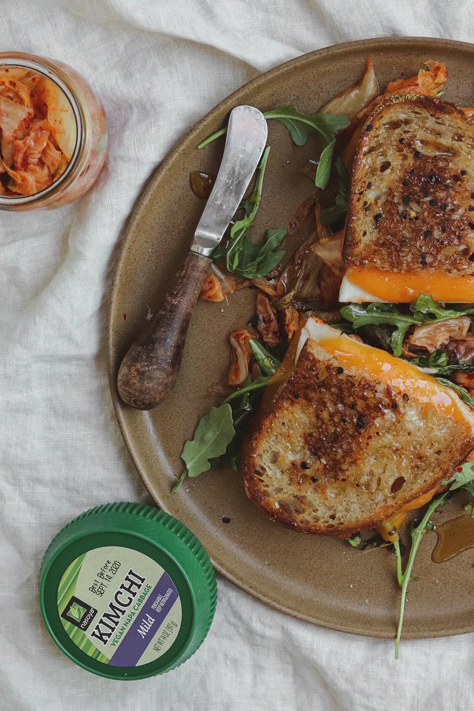 Vegan Kimchi Grilled Cheese Sandwich