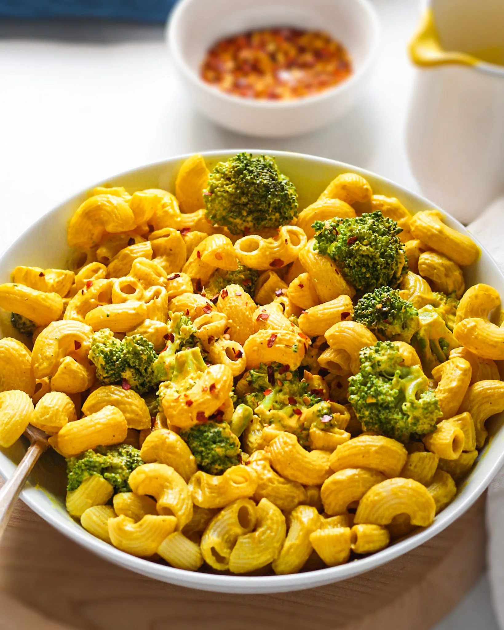 Vegan Macaroni and Cheese with Broccoli
