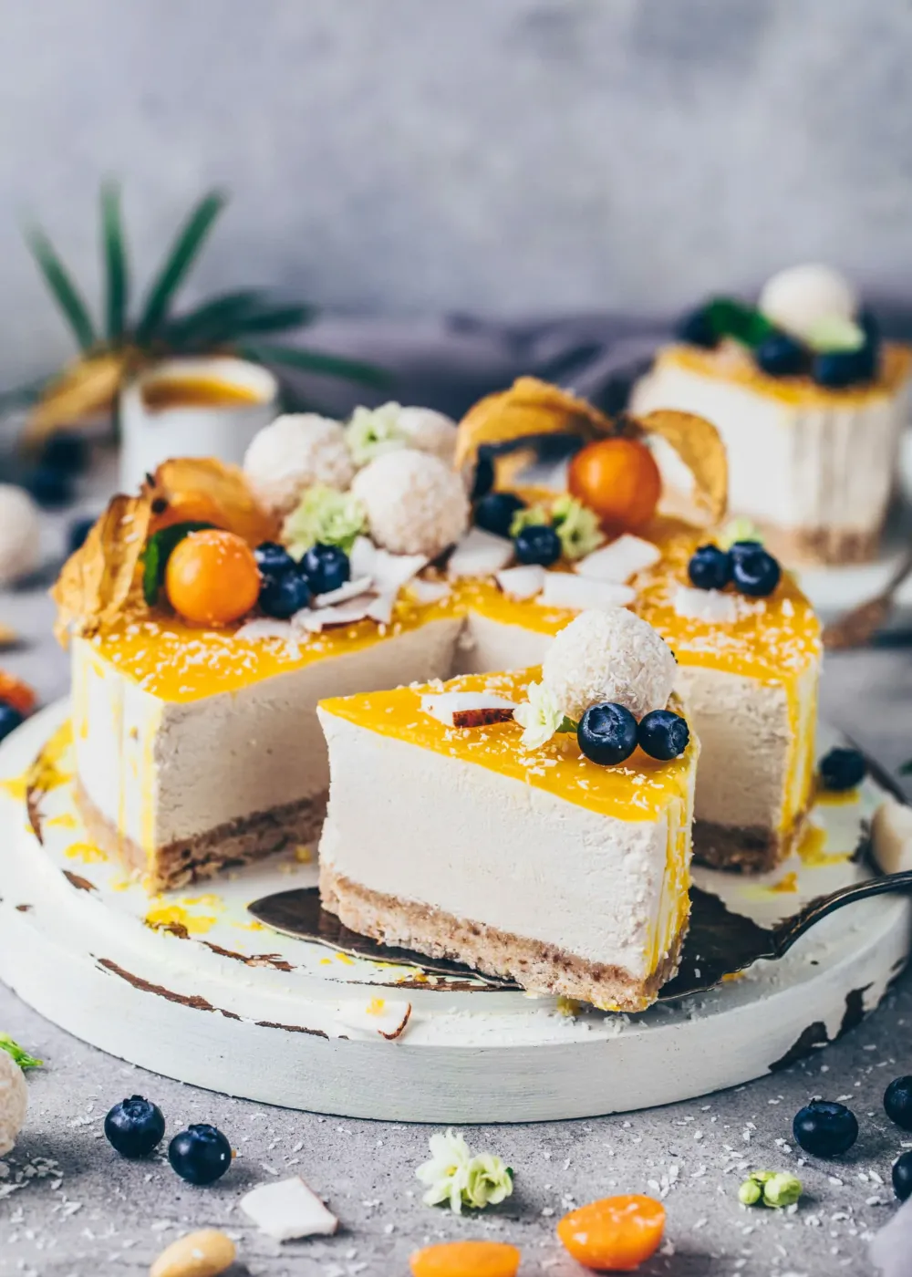 Vegan No Bake Coconut Yogurt Cheesecake
