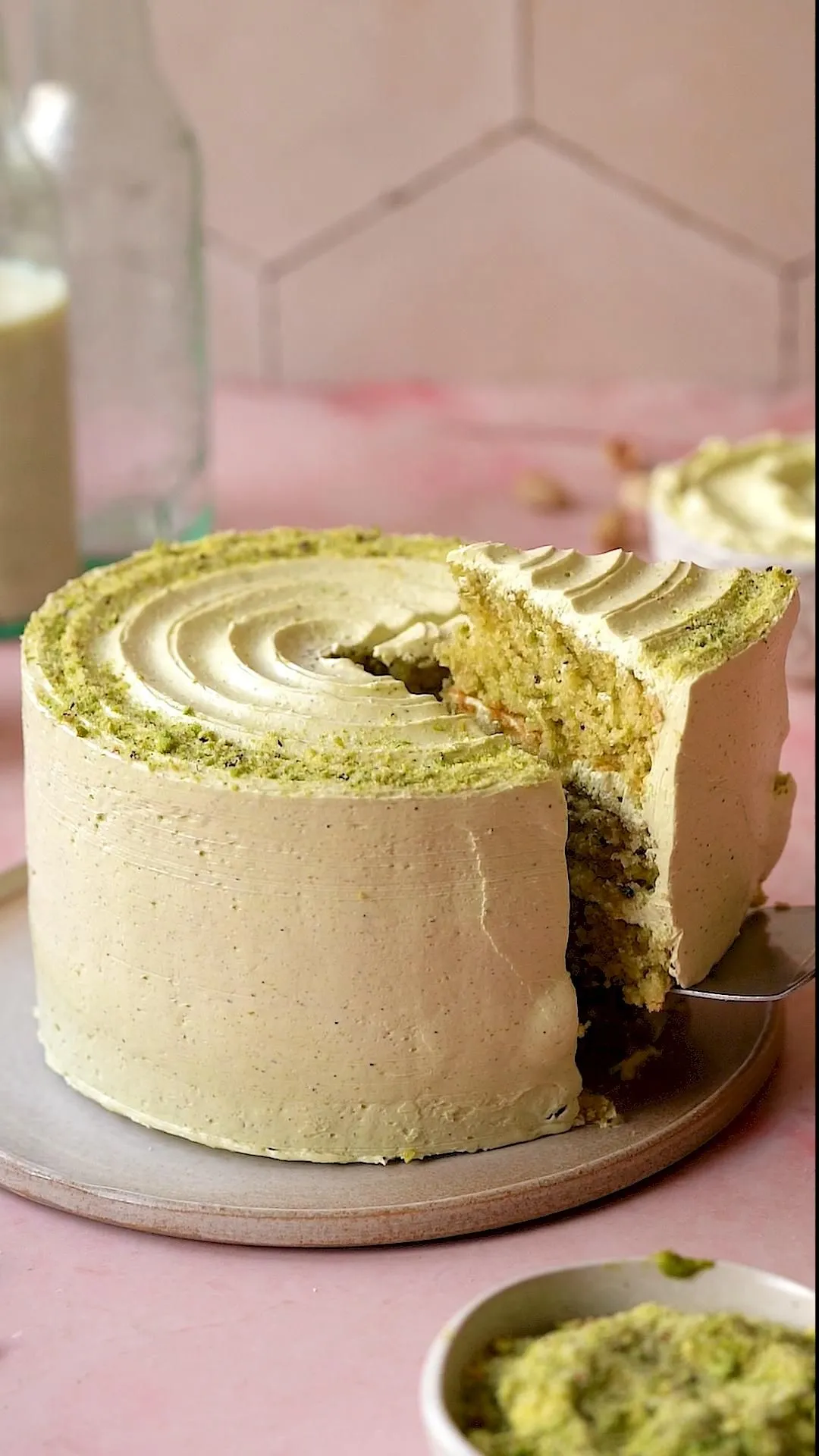 Vegan Pistachio Avocado Cake