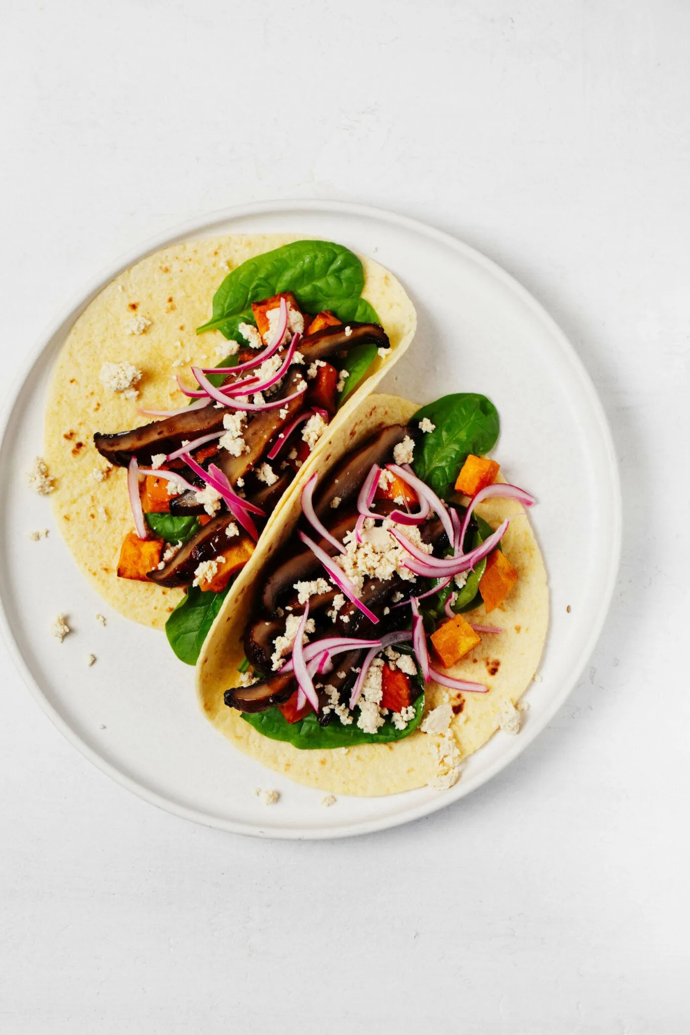 Vegan Portobello Mushroom Tacos with Roasted Sweet Potato