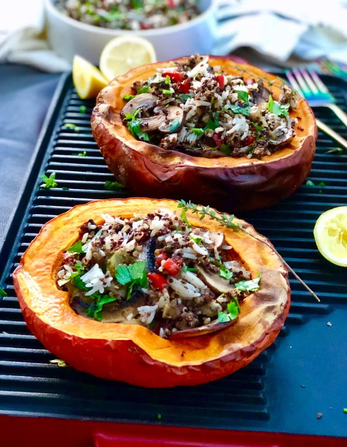 Vegan Stuffed Kabocha Squash