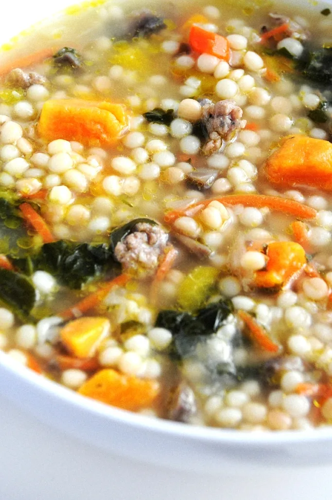 Vegetable Israeli Couscous Soup