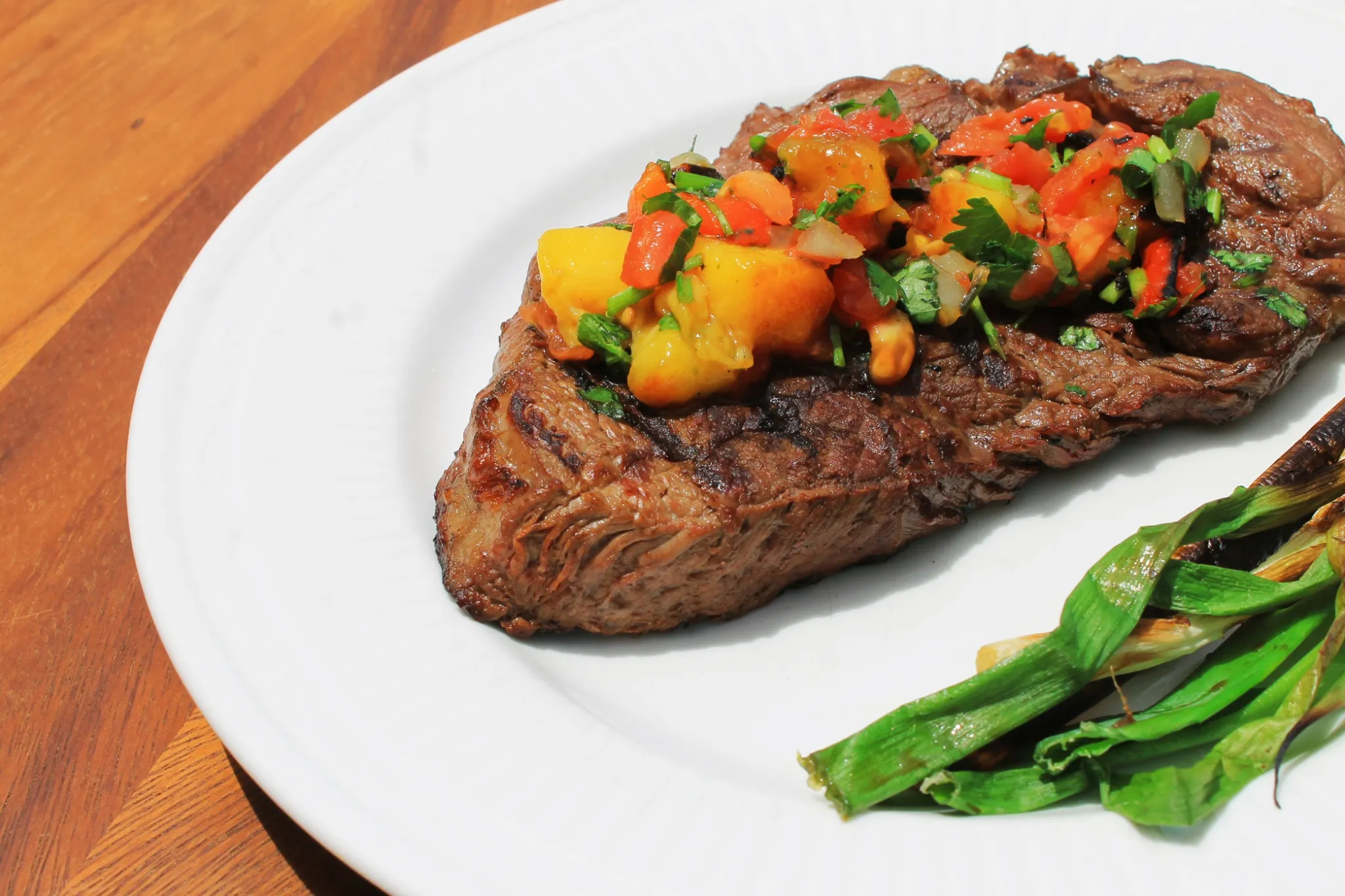 Warm Mango Salsa Steak Sammys