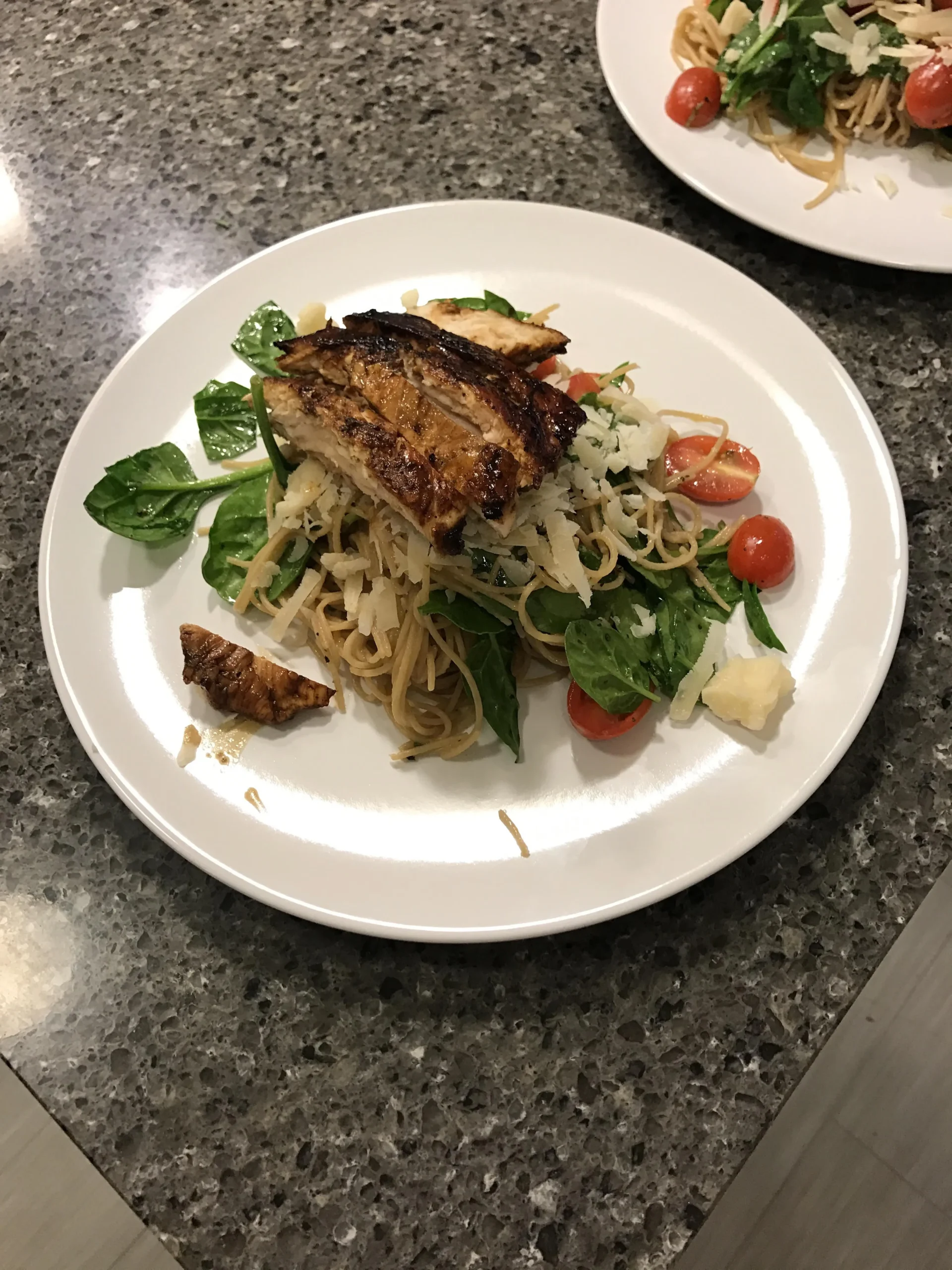Whole Grain Pasta with Chicken, Spinach, and Avocado