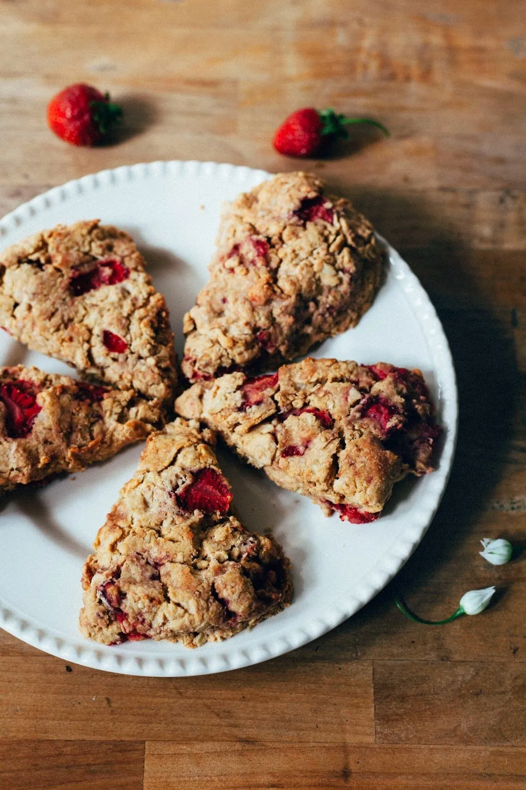 Whole Grain Strawberry Oat Scones Refined Sugar Free