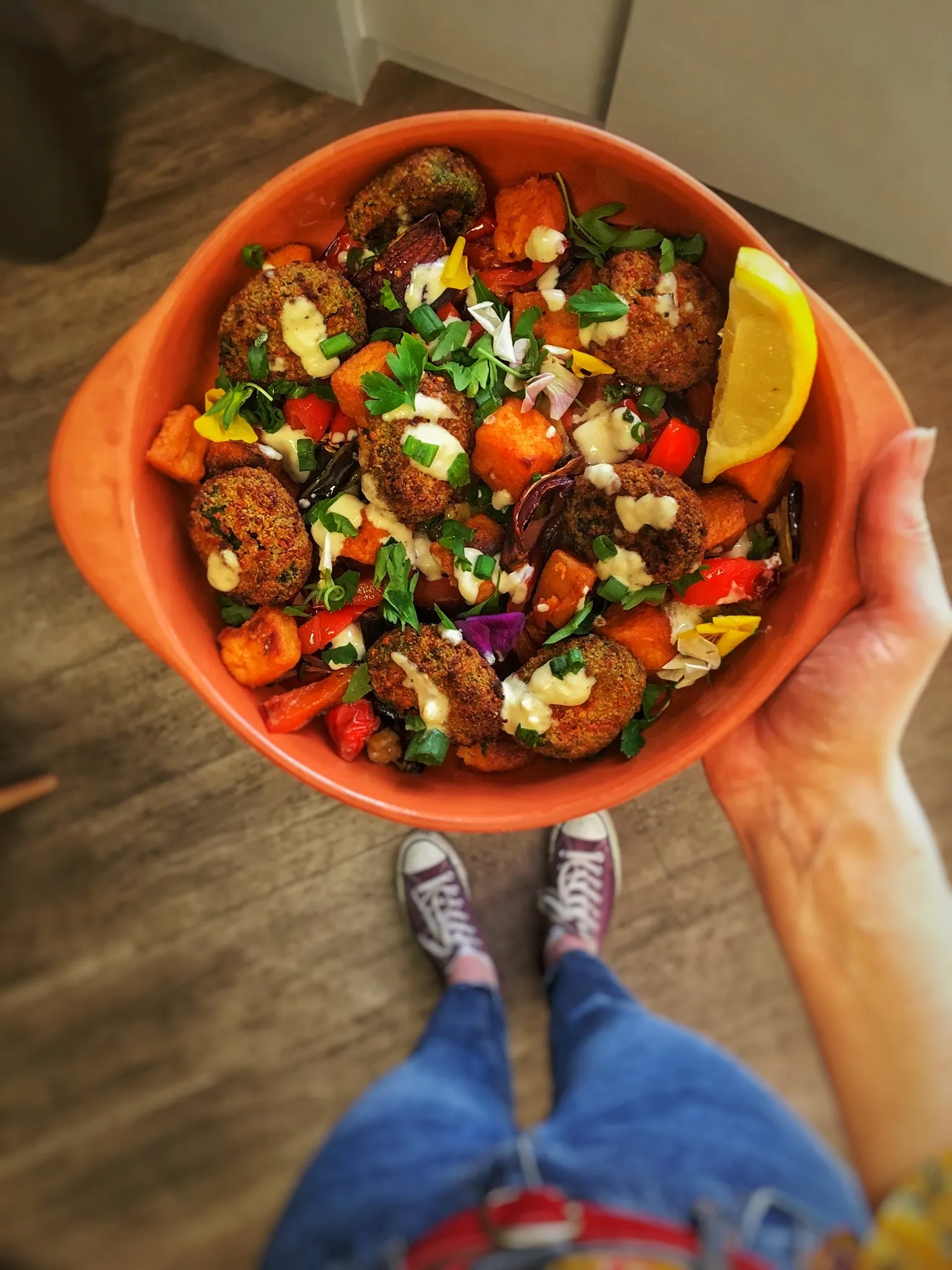 Whole Grilled Colbar with Zingy Salad
